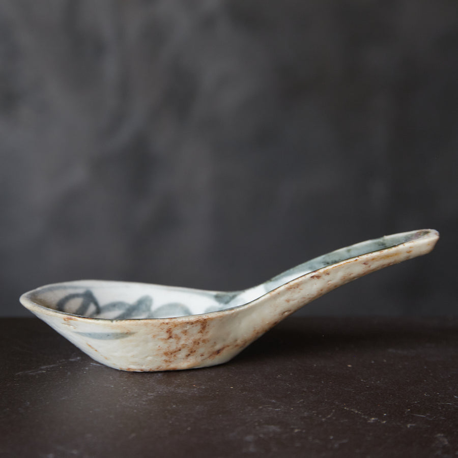 清代 染付草文蓮華(レンゲ)a4(1616–1911 CE)