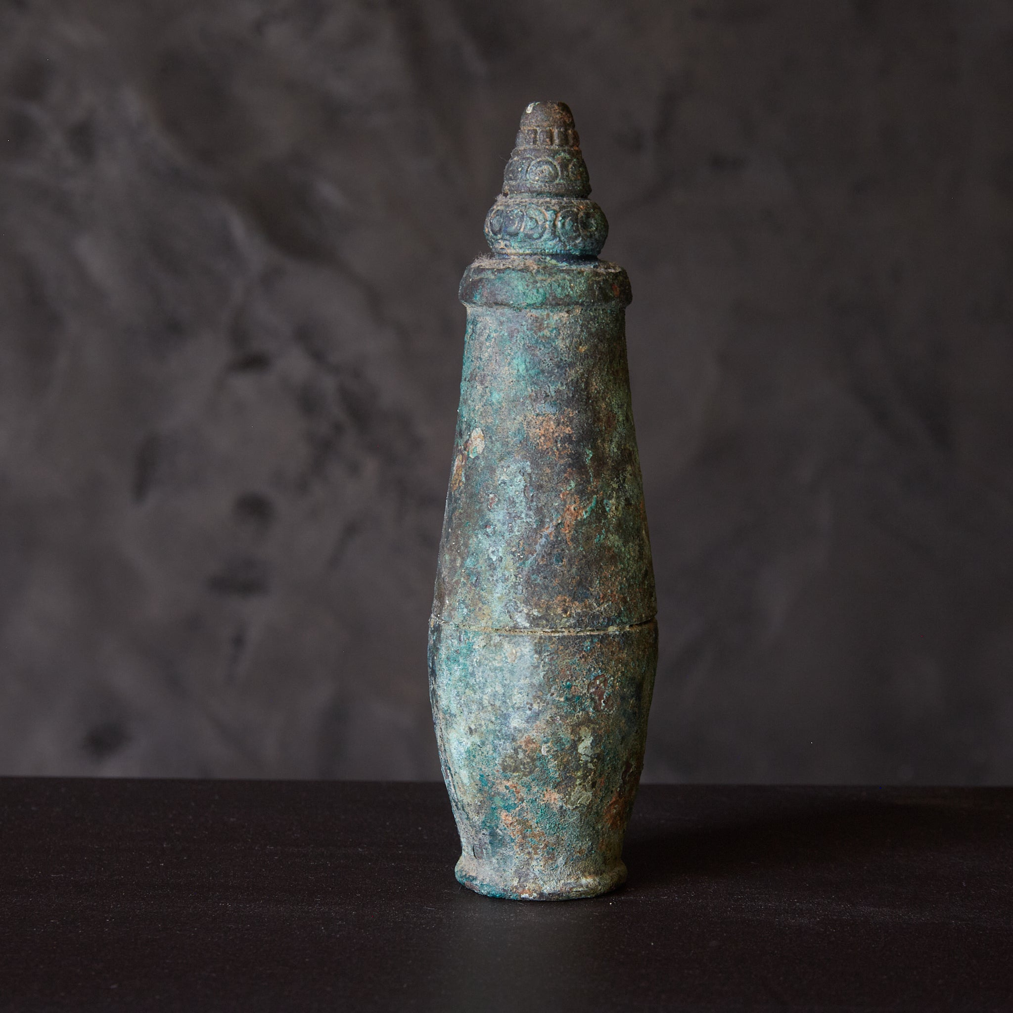BRONZE SMALL COVERED BOX, Excavated Object, Sukhothai Dynasty, Middle Ages(12th–16th centuries)