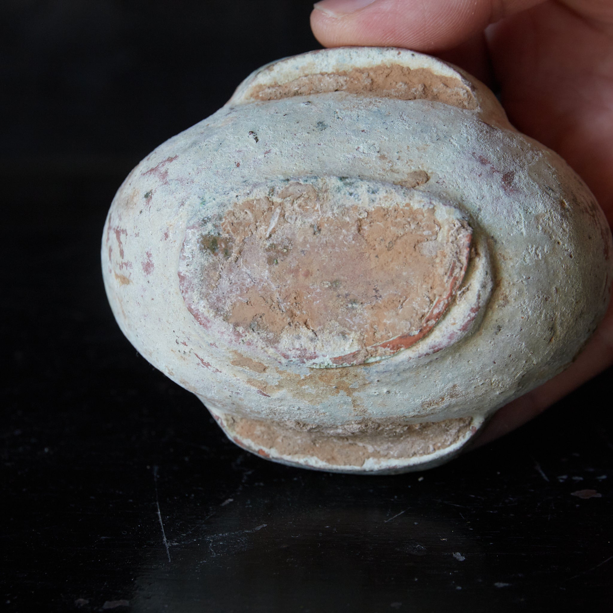 COPA DE OREJAS, Vidriado verde iridiscente, Dinastía Han(206 a. C.–220 d. C.)