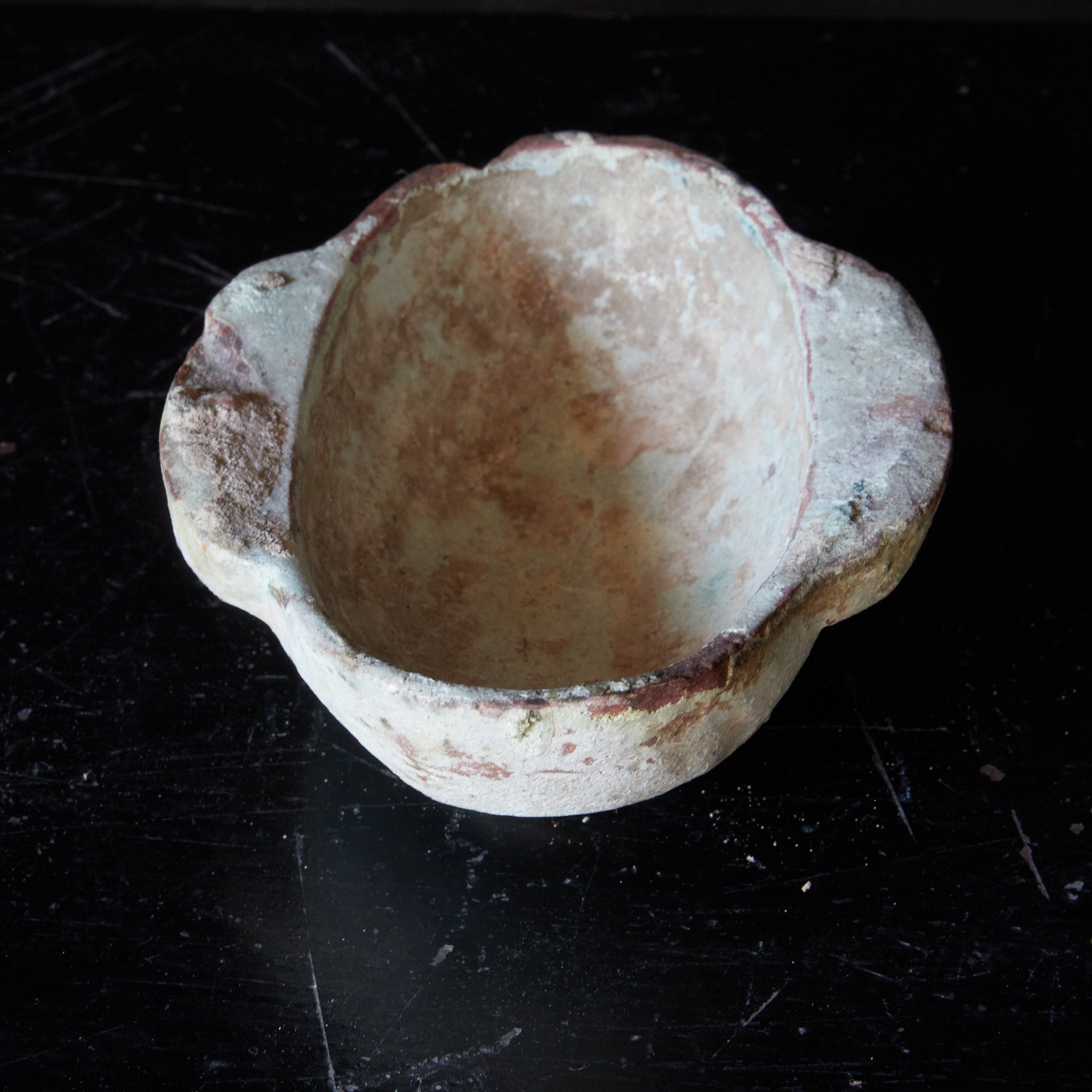 COPA DE OREJAS, Vidriado verde iridiscente, Dinastía Han(206 a. C.–220 d. C.)
