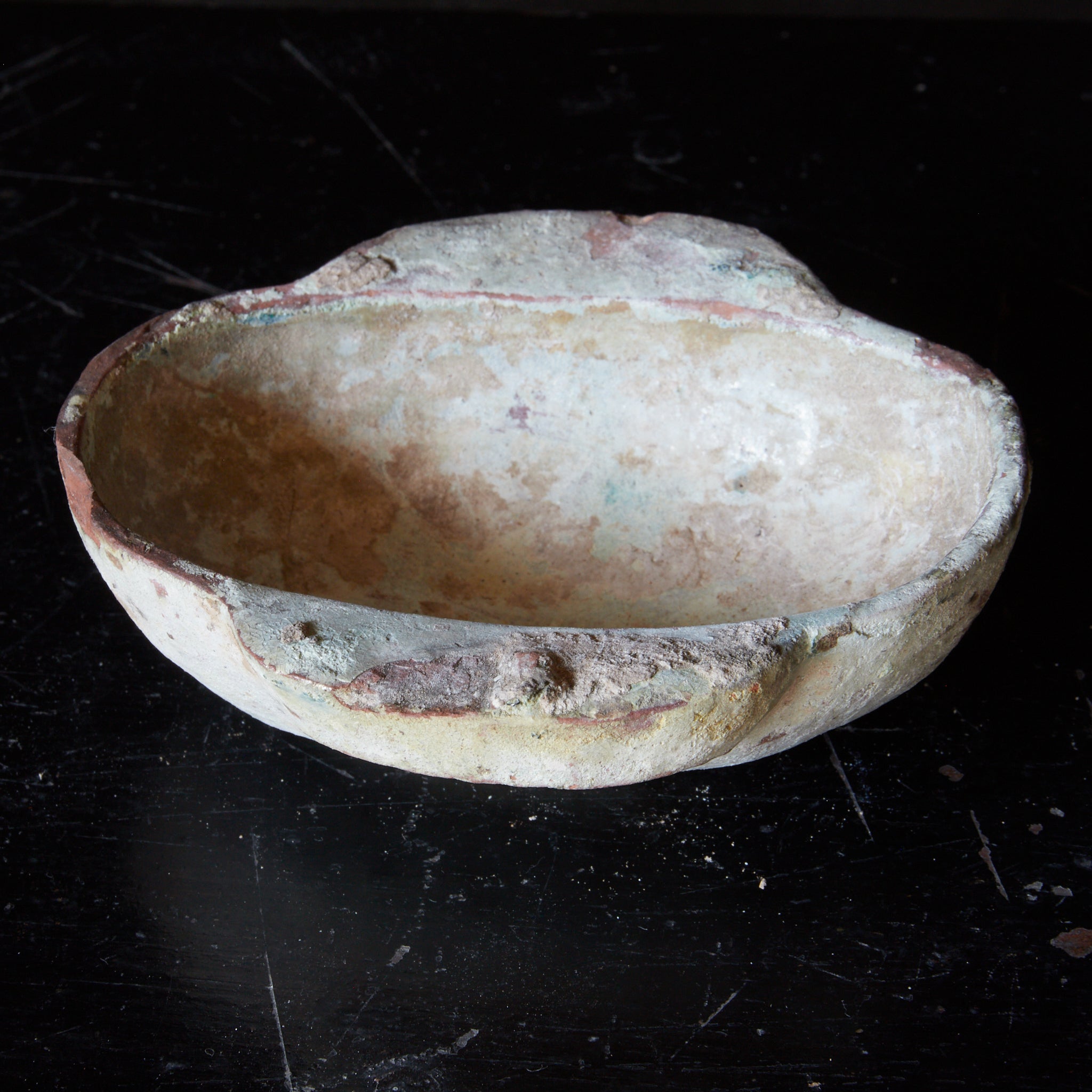 COPA DE OREJAS, Vidriado verde iridiscente, Dinastía Han(206 a. C.–220 d. C.)