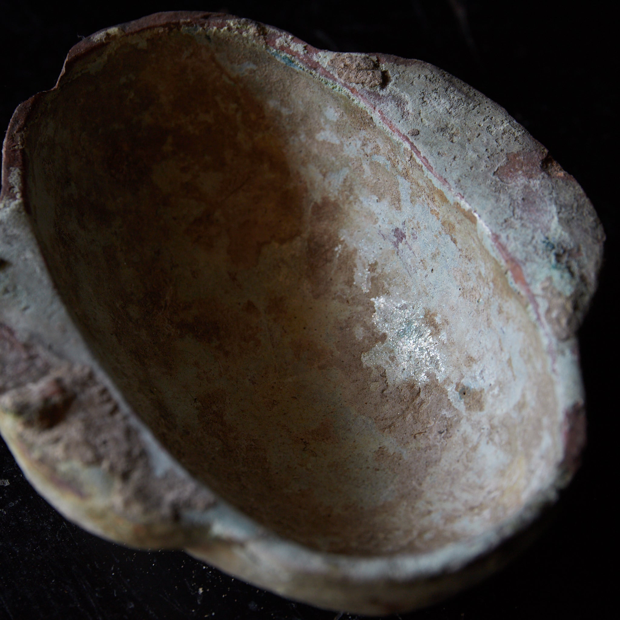 COPA DE OREJAS, Vidriado verde iridiscente, Dinastía Han(206 a. C.–220 d. C.)
