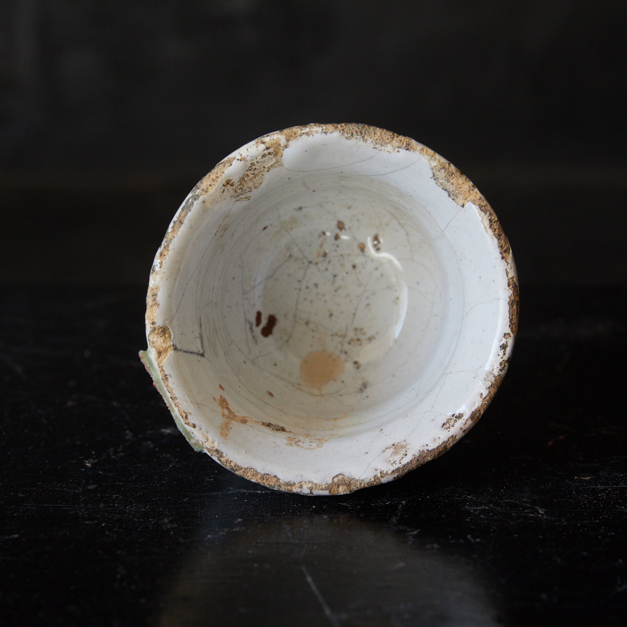 SMALL WOODEN JAR, Delftware, white-glazed with lid, Dutch Antique, Early Modern Period(16th–19th centuries)