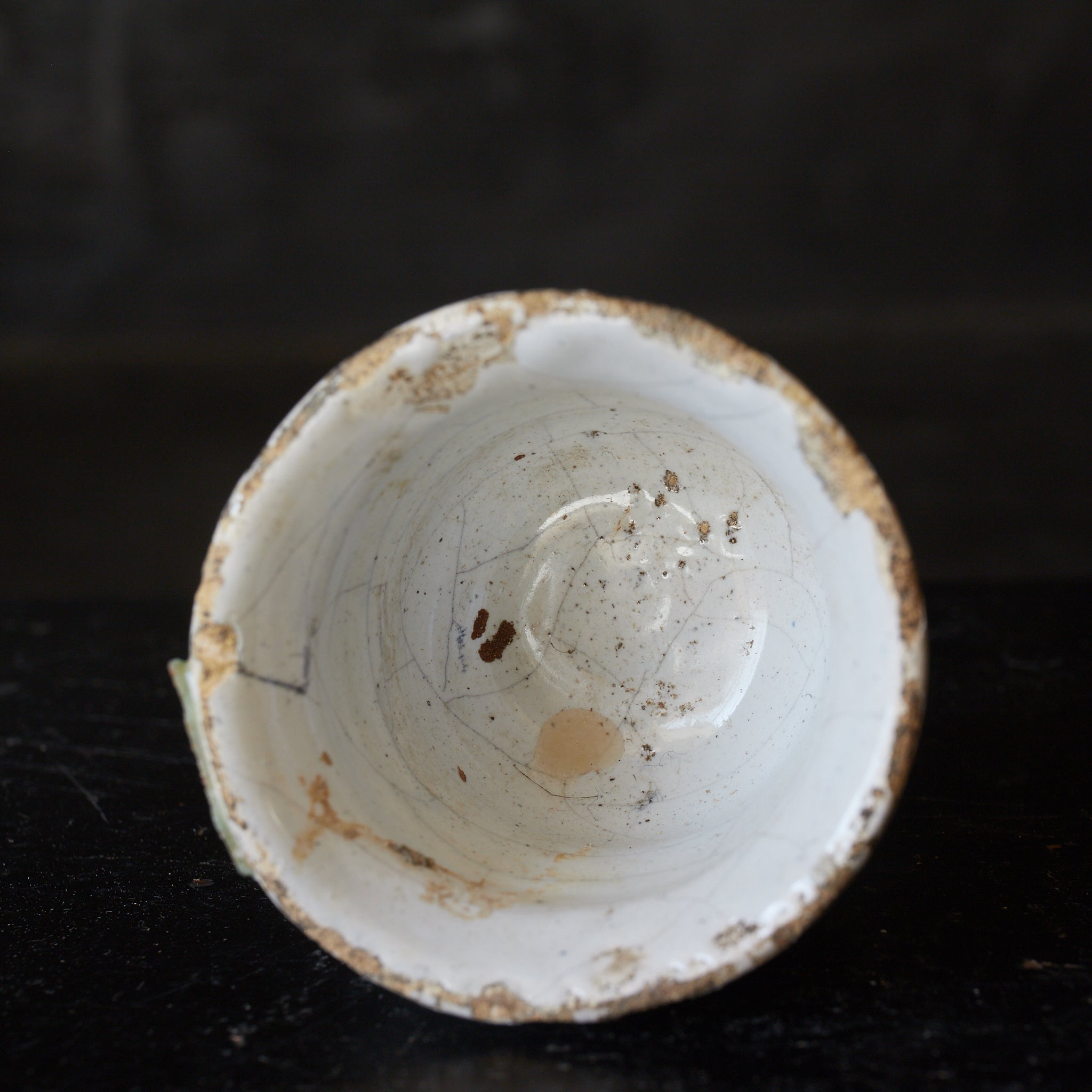 SMALL WOODEN JAR, Delftware, white-glazed with lid, Dutch Antique, Early Modern Period(16th–19th centuries)