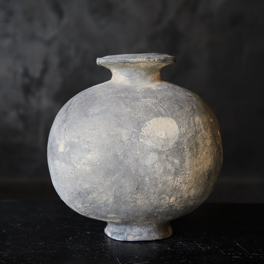 漢代 黒陶扁壺 アンダーソン土器(206 BCE–220 CE)