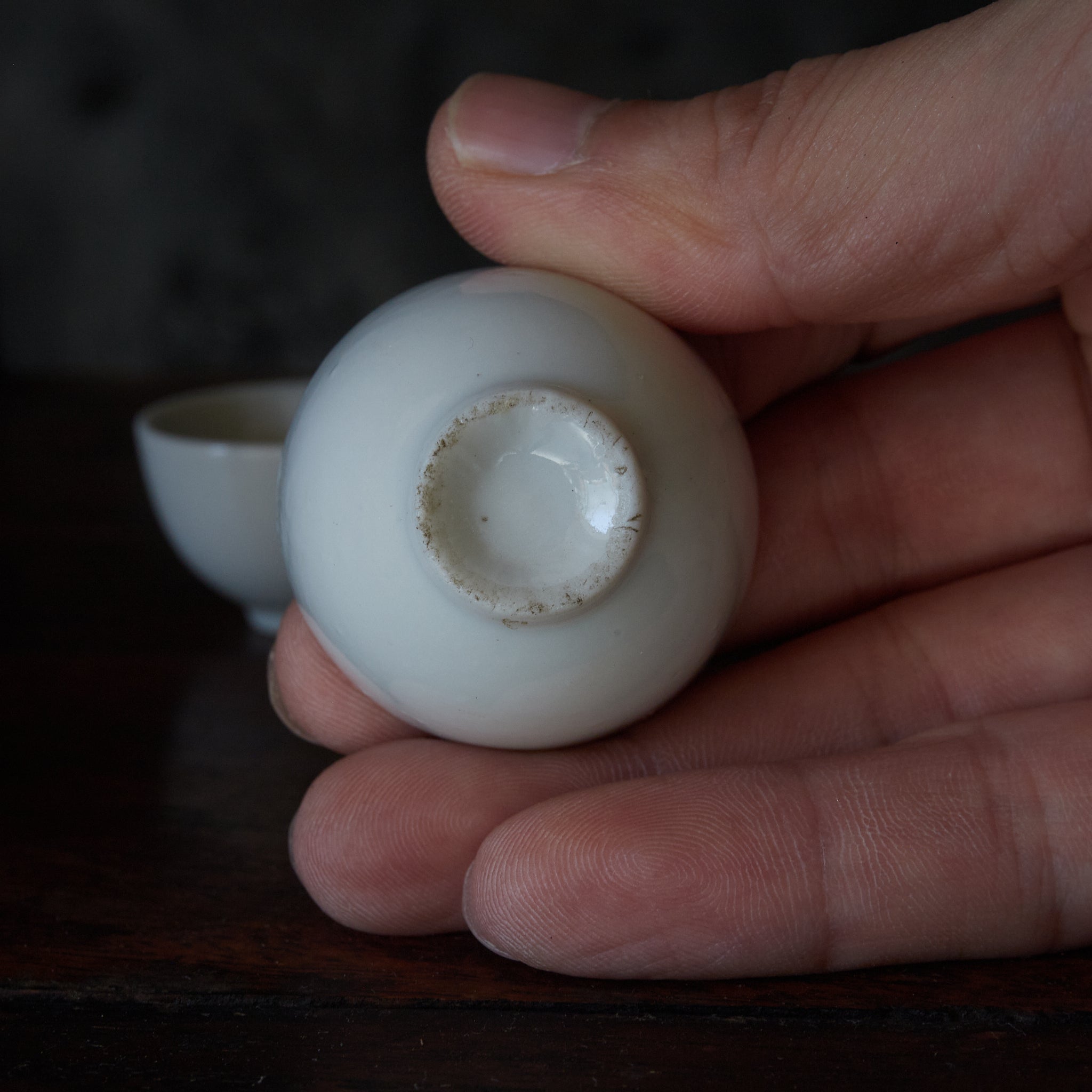 TAZA PARA GYOKURO, Porcelana blanca, juego de 5, Dinastía Qing(1616–1911 d. C.)