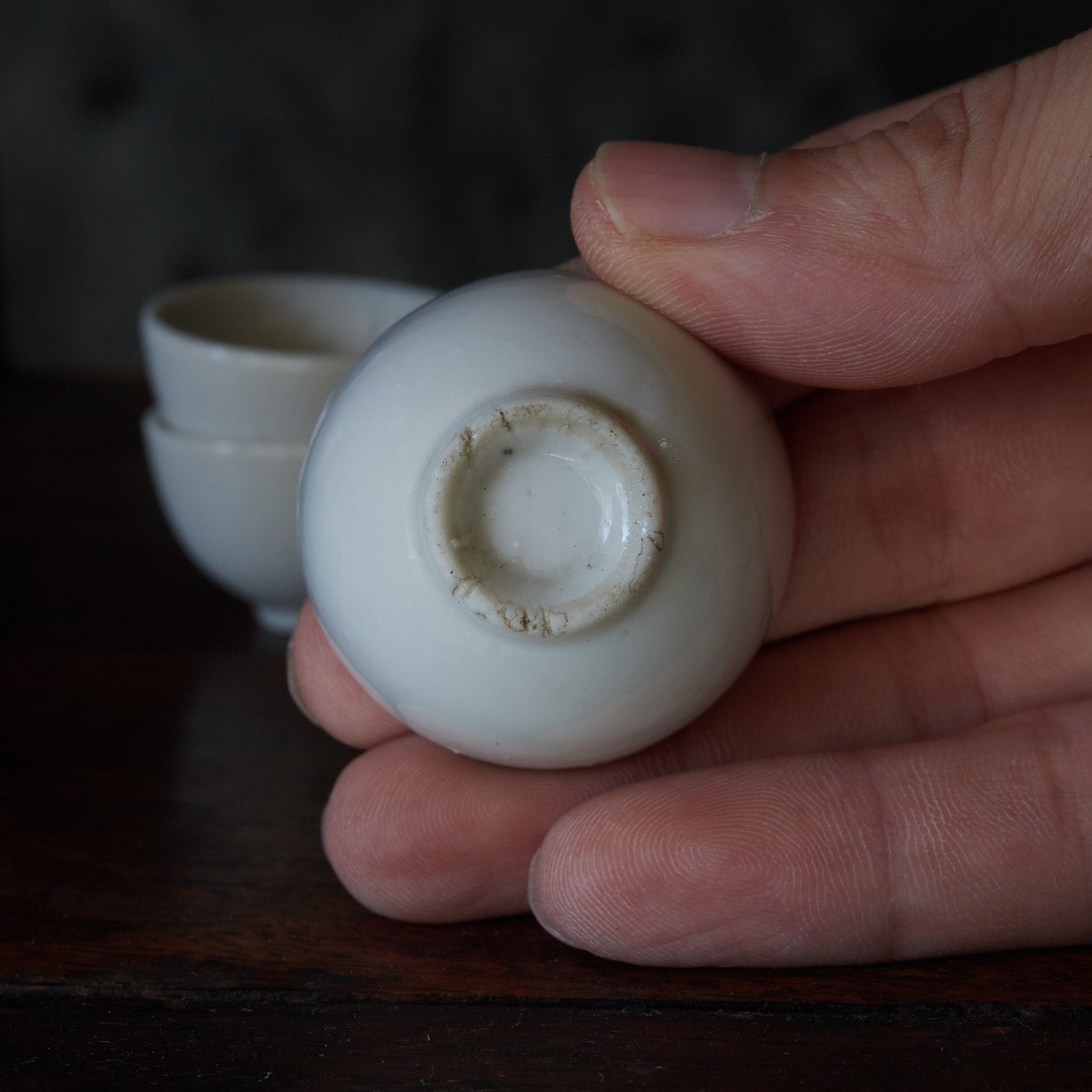 TAZA PARA GYOKURO, Porcelana blanca, juego de 5, Dinastía Qing(1616–1911 d. C.)