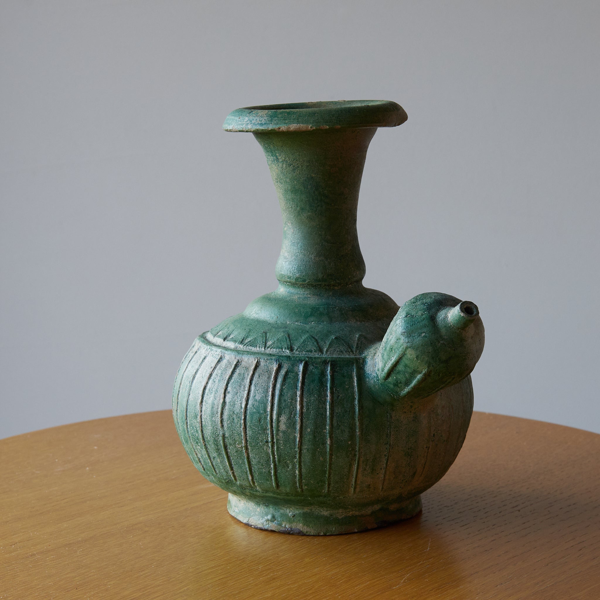 KENDI-KRUG, Grün glasiert, mit holzkiste, Ming-Dynastie(1368–1644 n. Chr.)