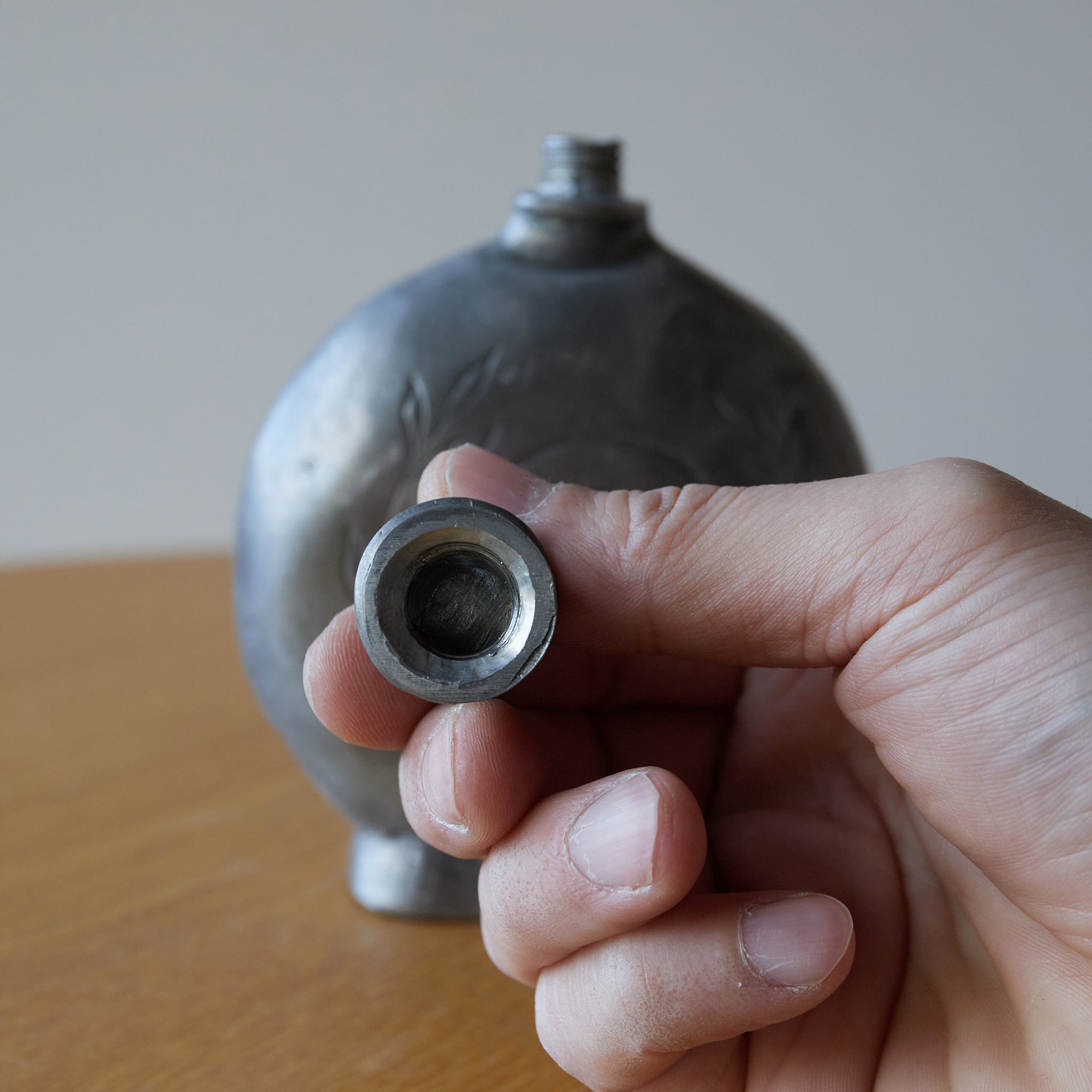 PEWTER FLASK, 19th century, Modern(19th–20th centuries)