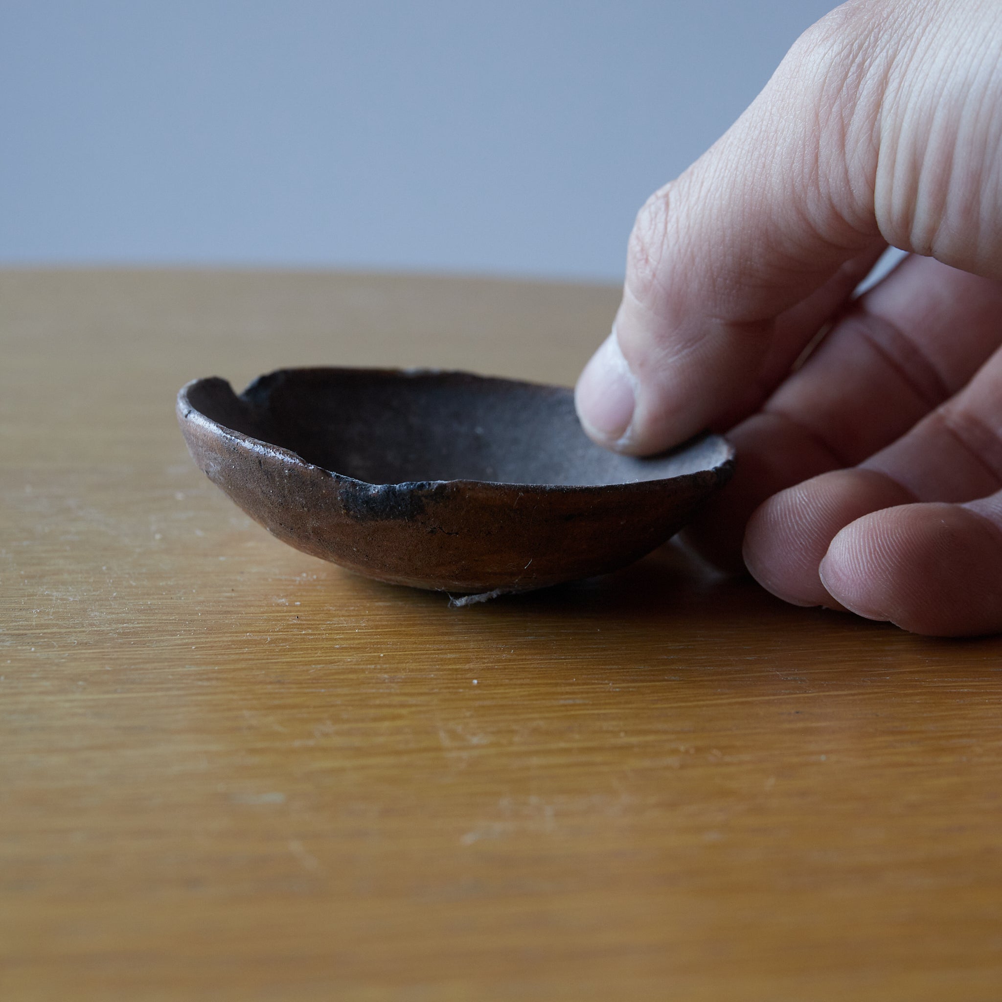 OIL DISH FOR LAMP, Seto, iron-glazed, Edo Period(1603–1867CE)