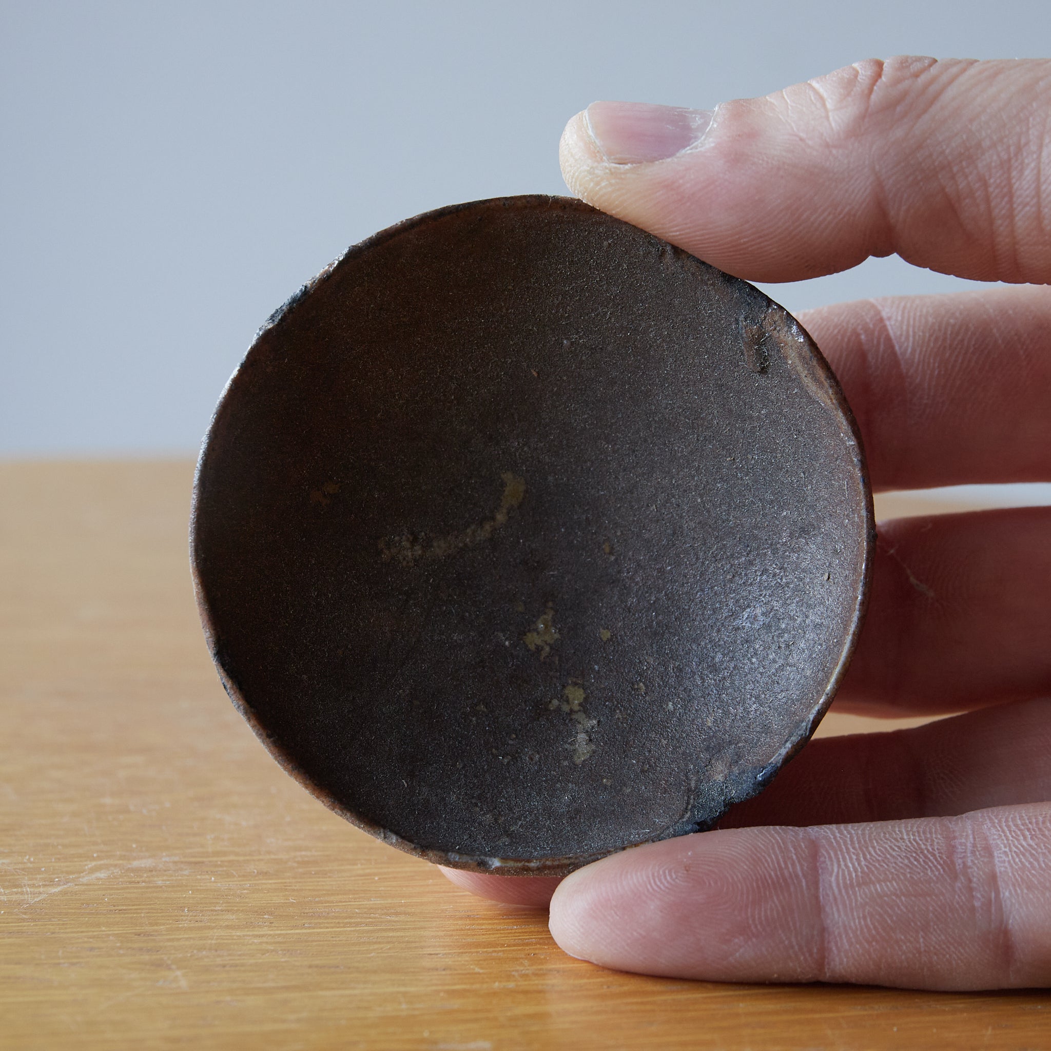 OIL DISH FOR LAMP, Seto, iron-glazed, Edo Period(1603–1867CE)