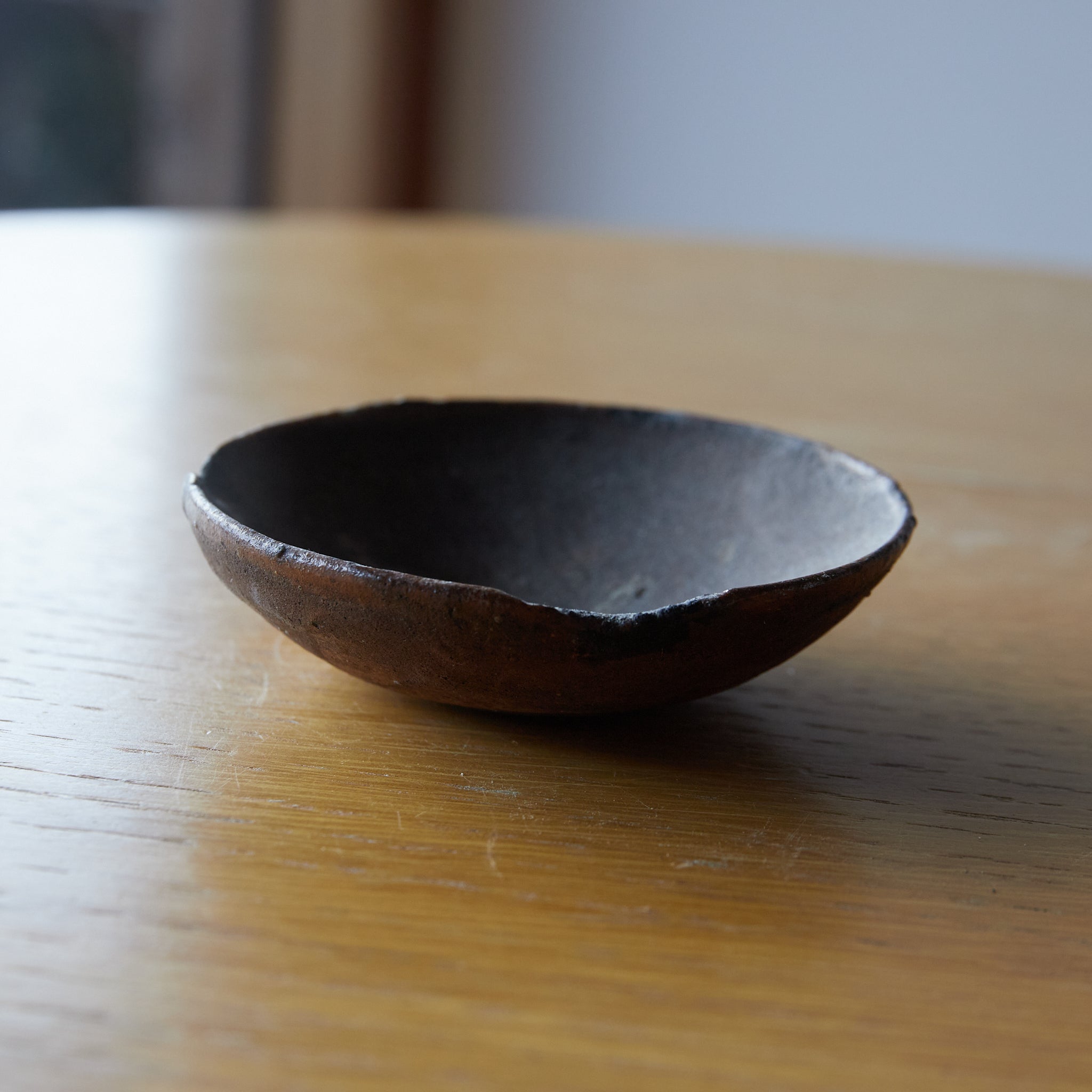 OIL DISH FOR LAMP, Seto, iron-glazed, Edo Period(1603–1867CE)