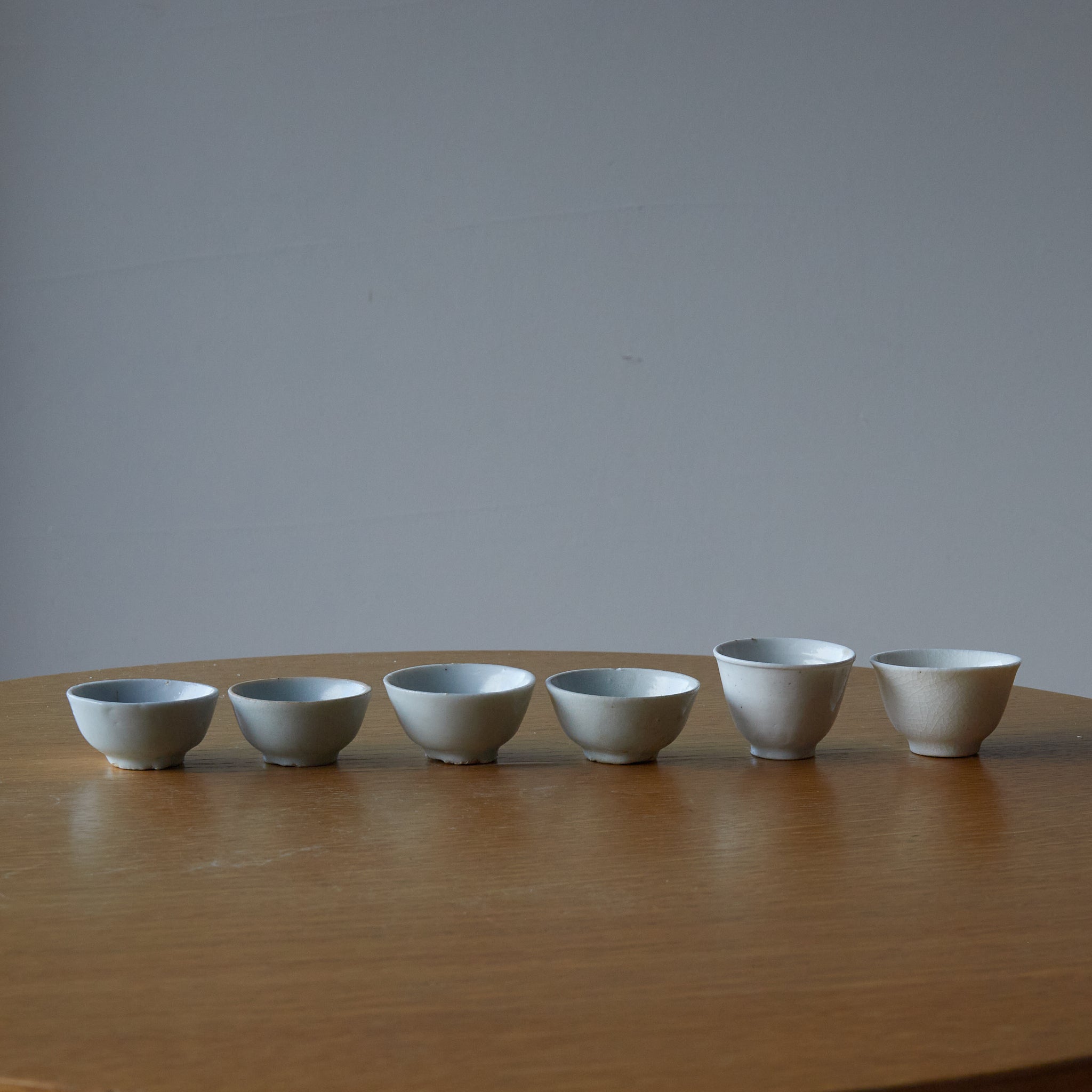 TASSE À THÉ, Porcelaine blanche, ensemble de 6, Dynastie Ming(1368–1644 apr. J.-C.)
