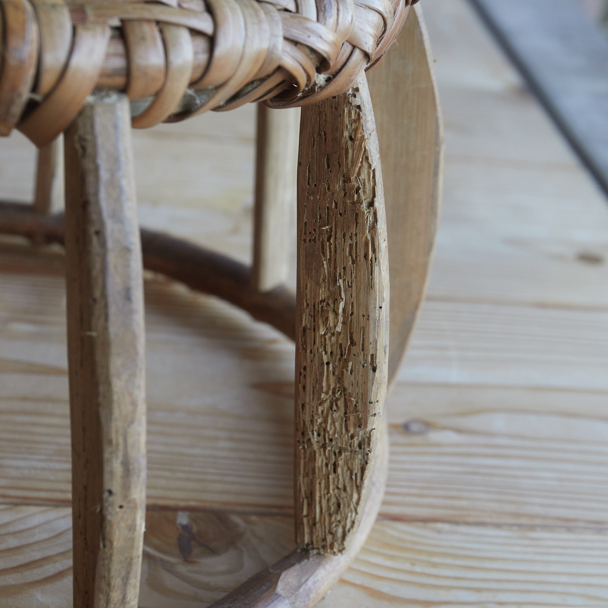 BAMBOO-WOVEN LOW STOOL, Yao, a3, Early Modern Period(16th–19th centuries)