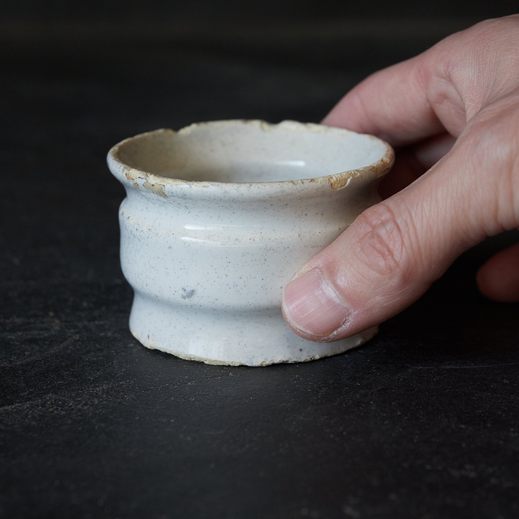 SMALL JAR, Delftware, white-glazed, 7, Dutch Antique, Early Modern Period(16th–19th centuries)
