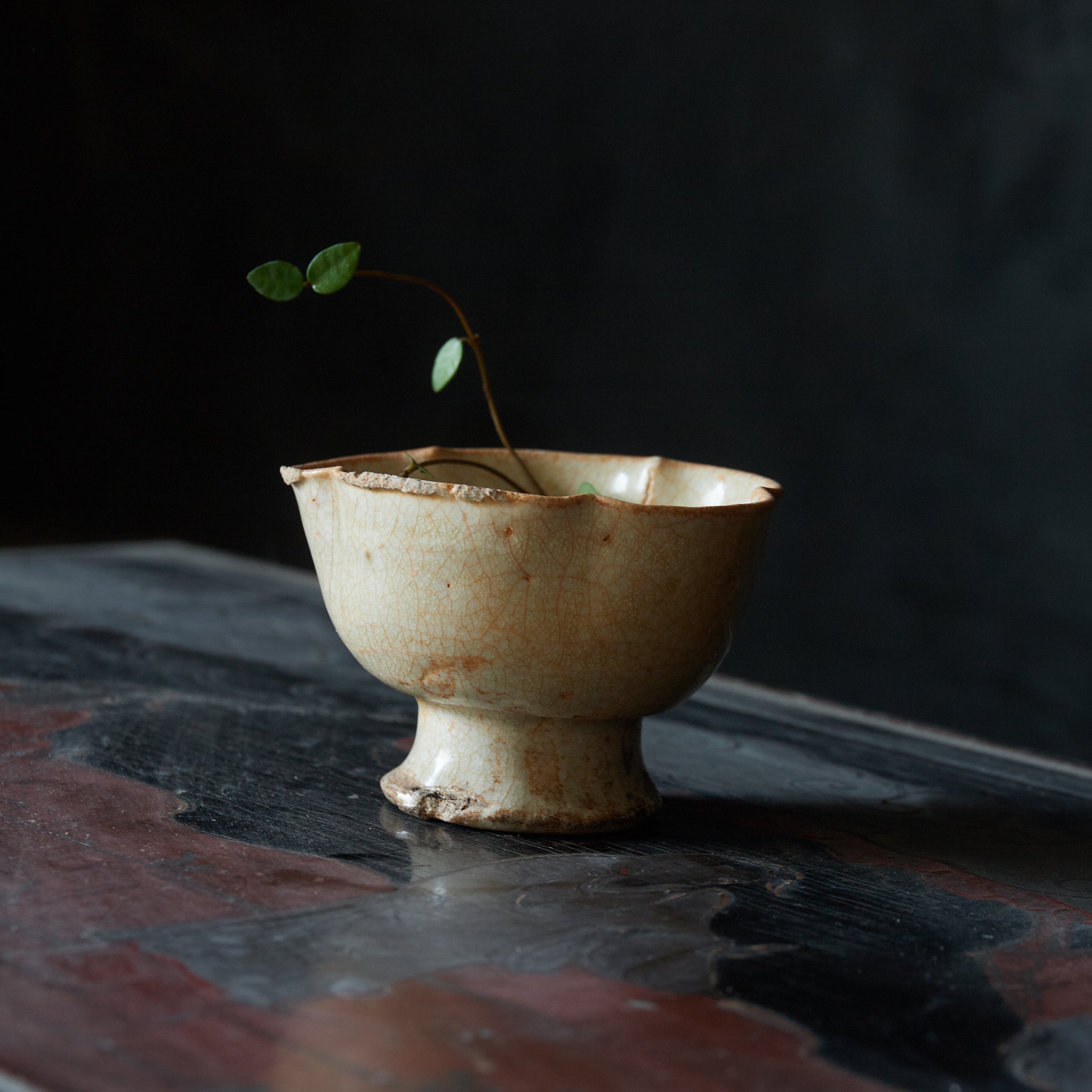 FOLIATED CUP, Hutian Ware / yingqing, pale celadon, Song Dynasty(960–1279CE)