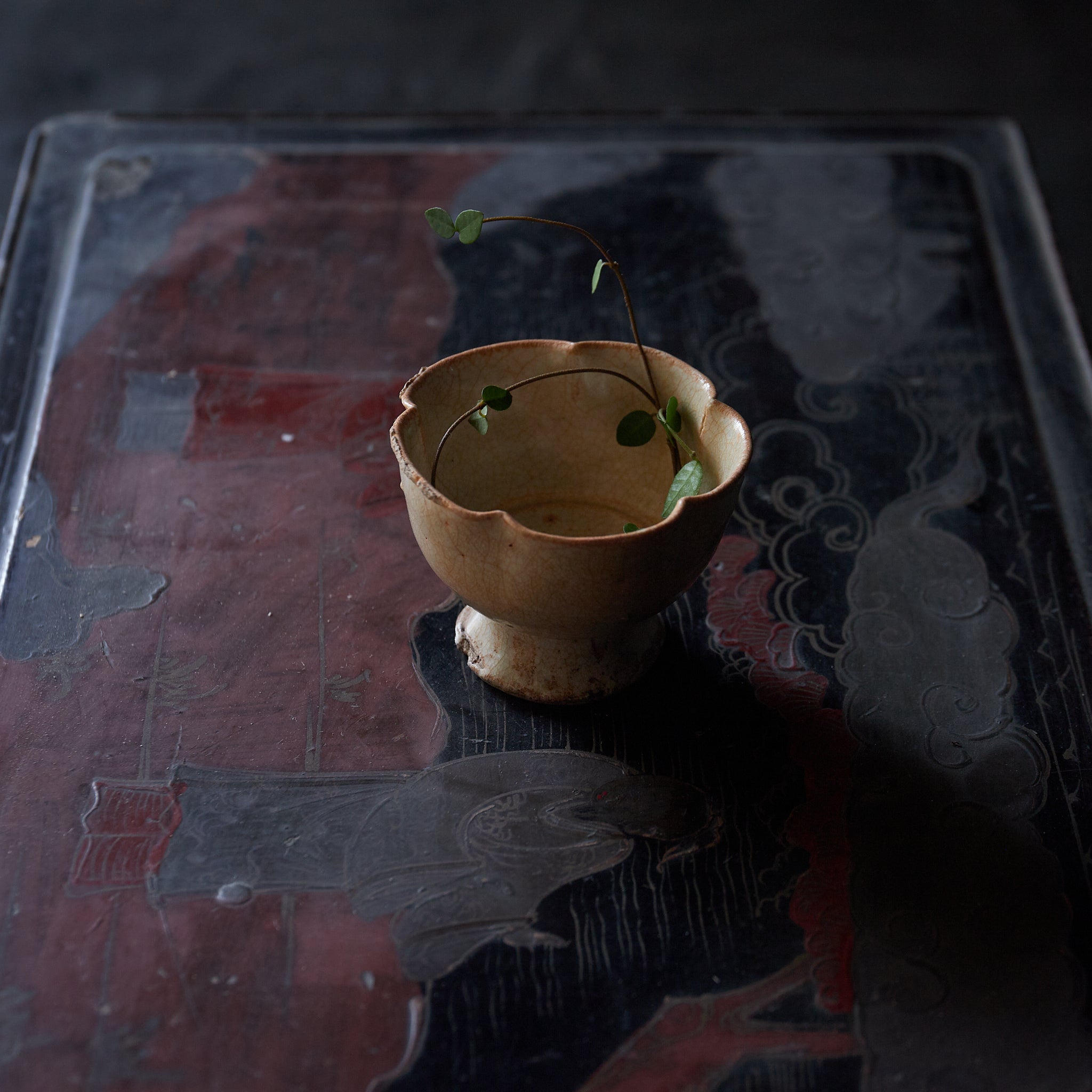 FOLIATED CUP, Hutian Ware / yingqing, pale celadon, Song Dynasty(960–1279CE)