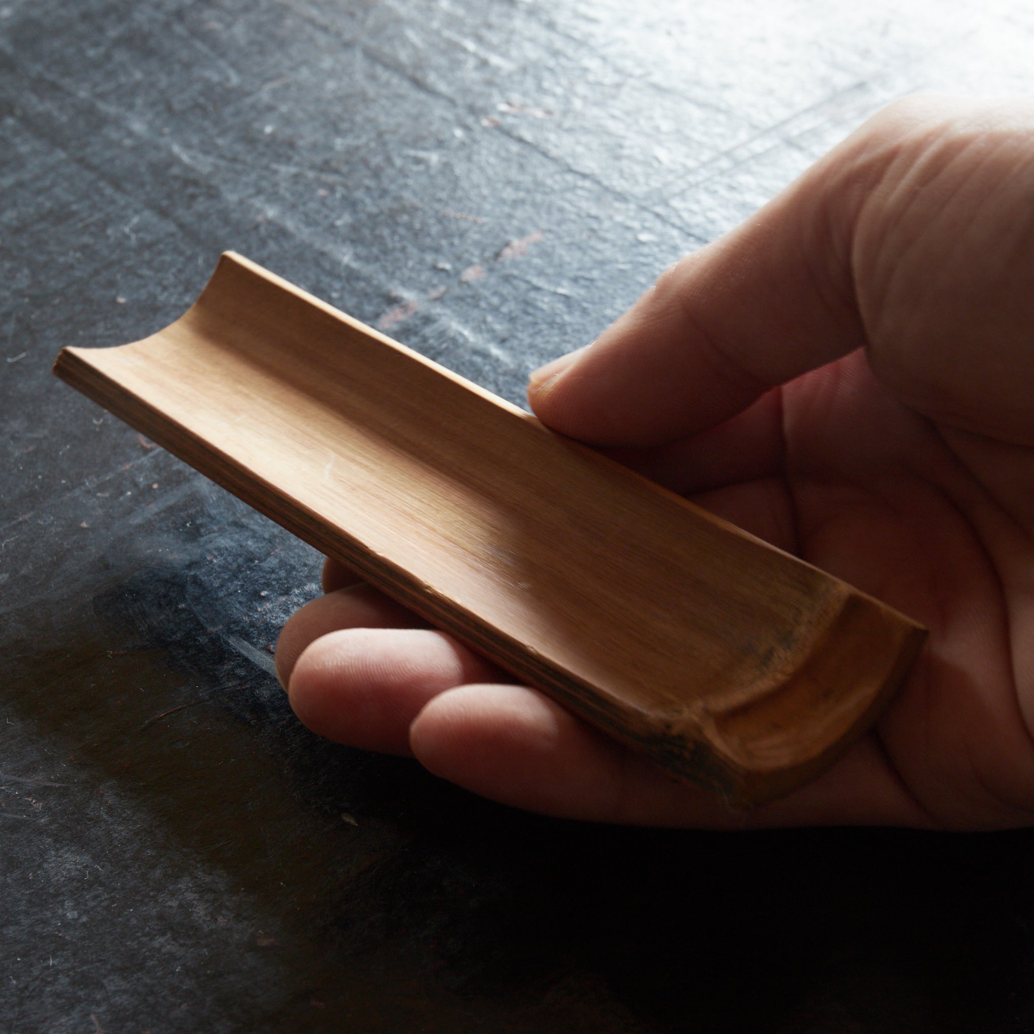 BAMBOO TEA SCOOP, Carved with safflower and lily design, maki-e, Meiji Period(1868–1912CE)