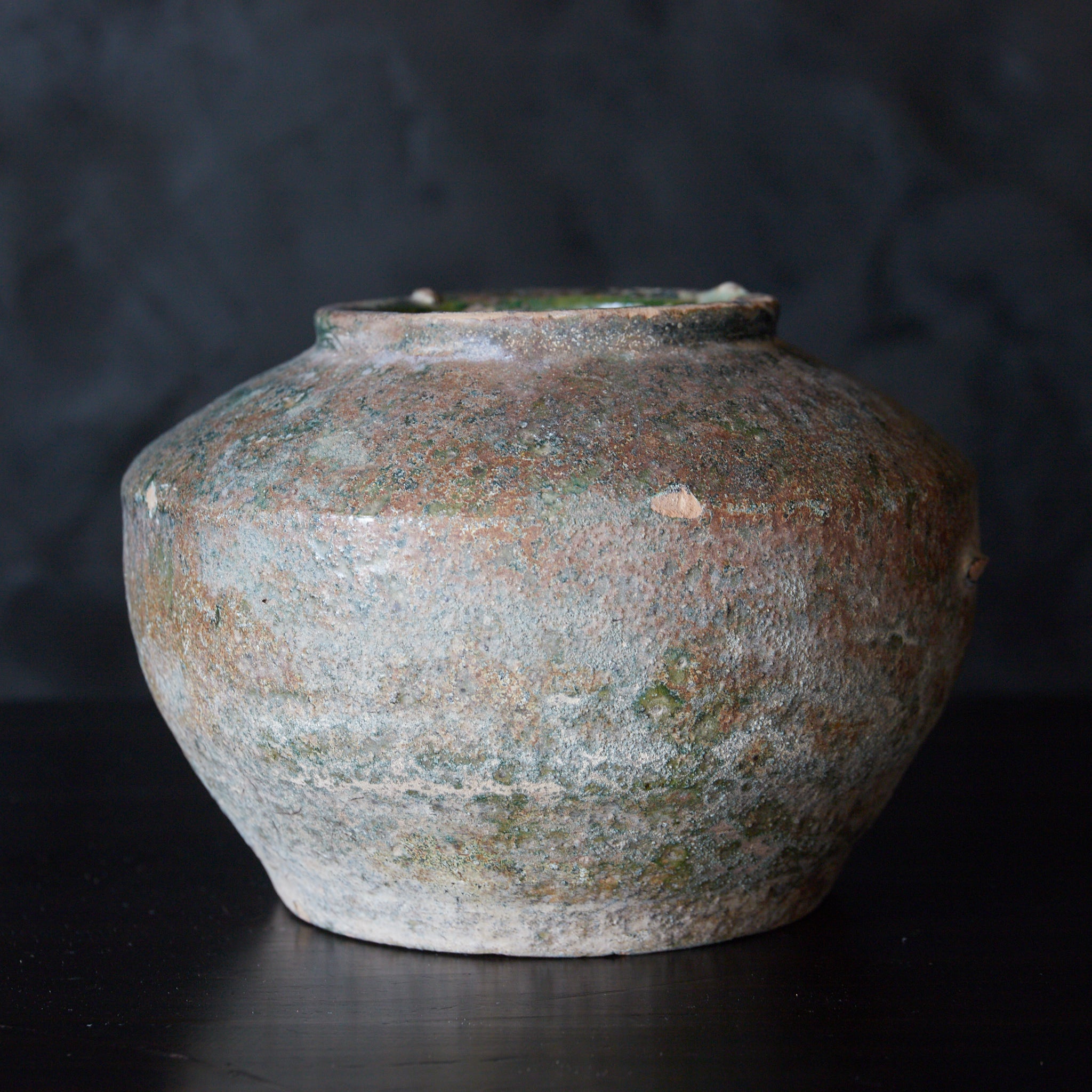 漢代 銀化緑釉小壷(206BCE–220CE)