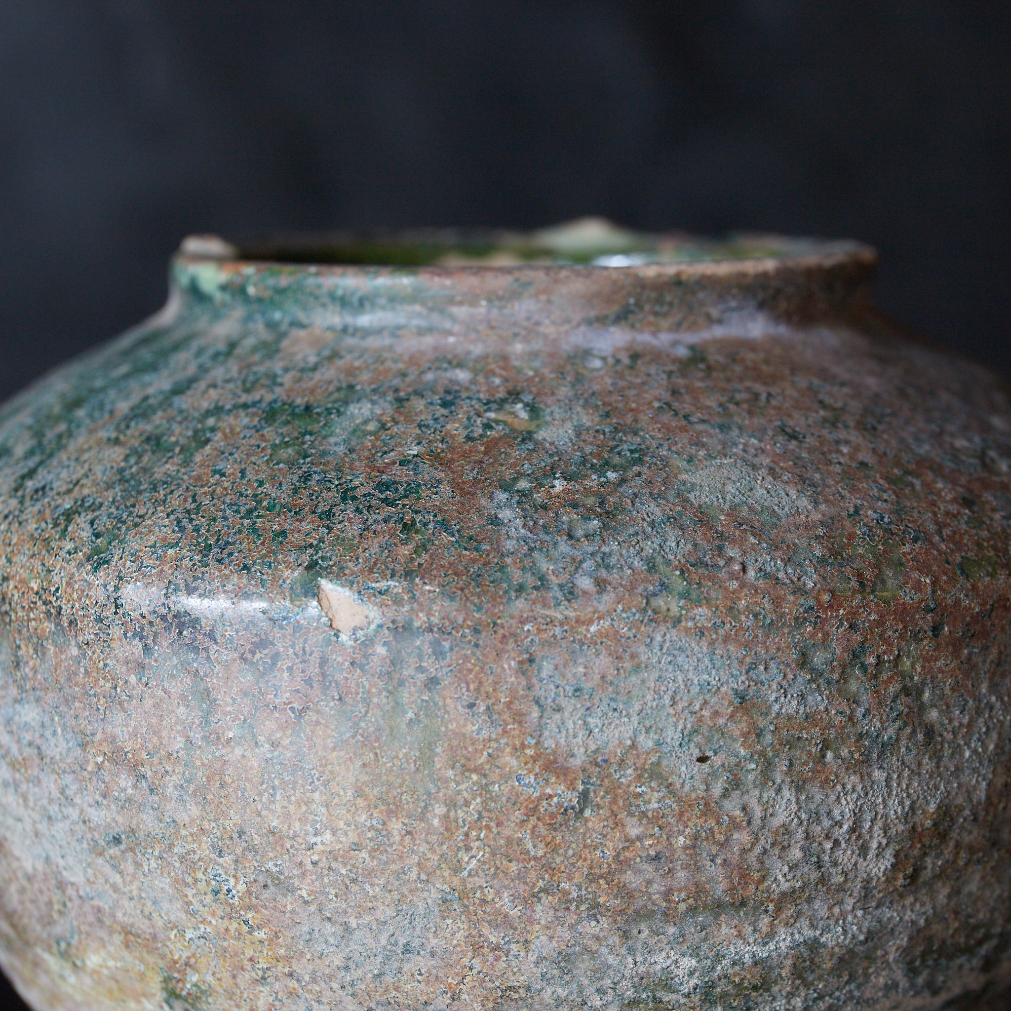 漢代 銀化緑釉小壷(206BCE–220CE)
