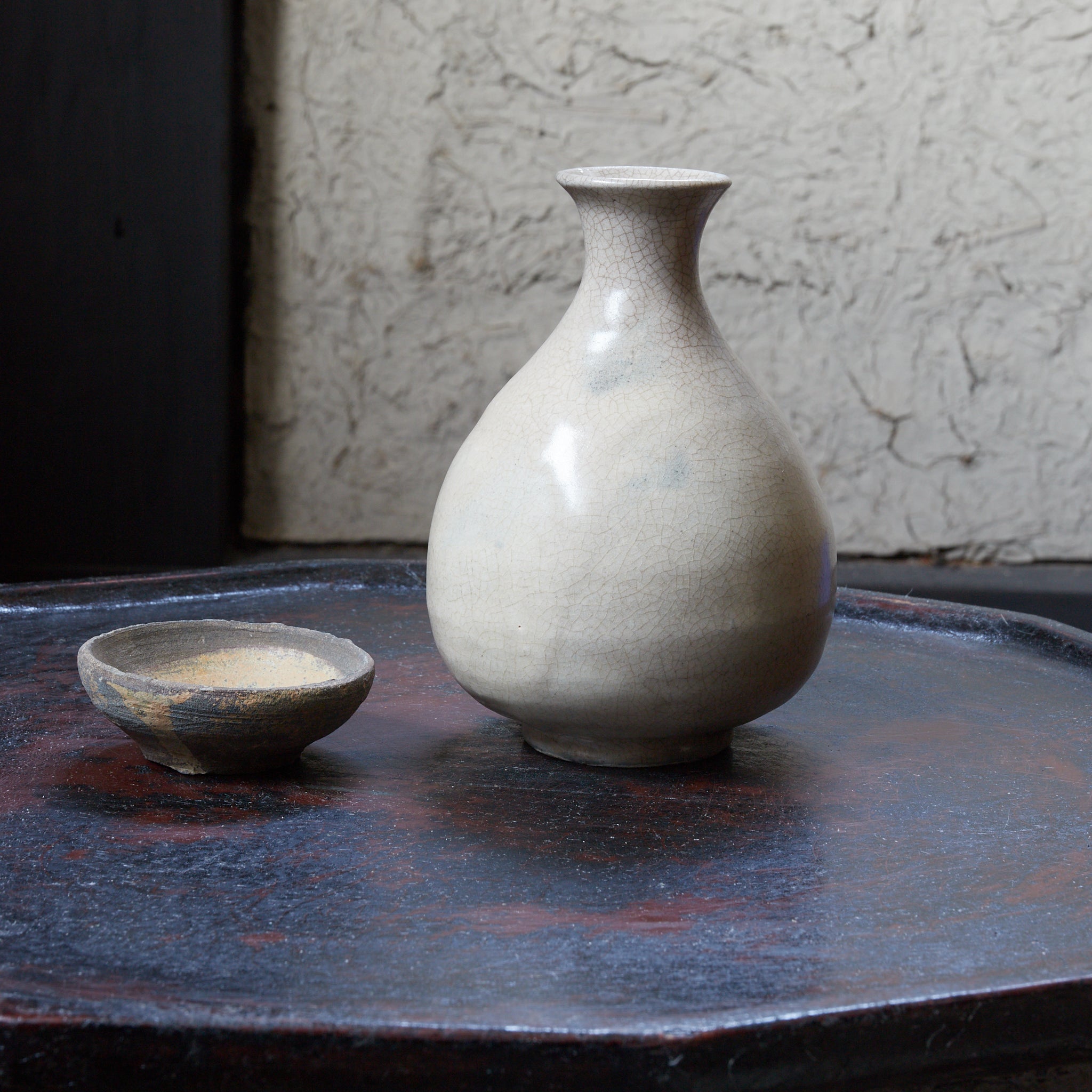 ENGOBIERTE FLASCHE / TOKKURI, Buncheong-Ware, Joseon-Dynastie(1392–1897 n. Chr.)