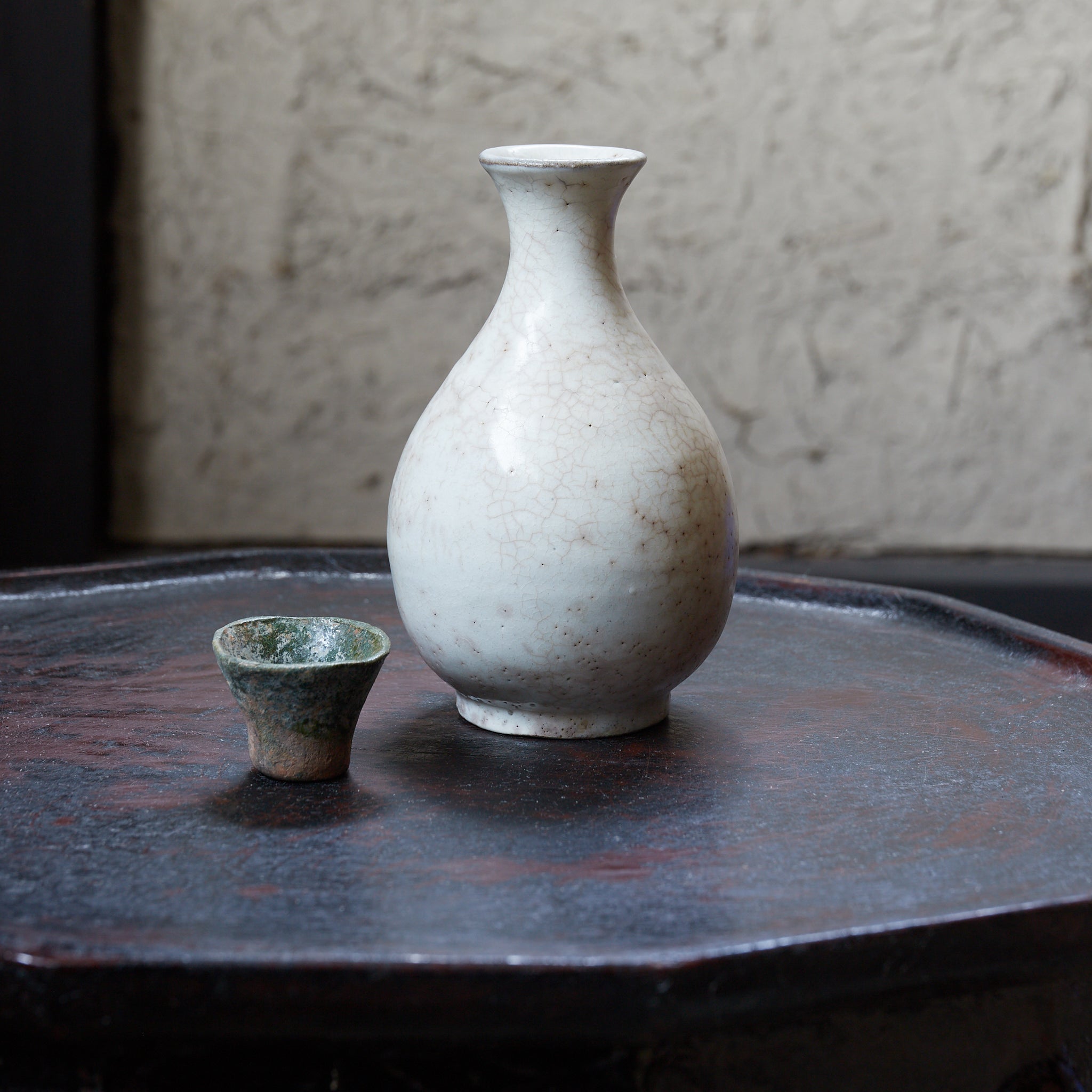 ENGOBIERTE FLASCHE / TOKKURI, Amamori, buncheong-ware, Joseon-Dynastie(1392–1897 n. Chr.)