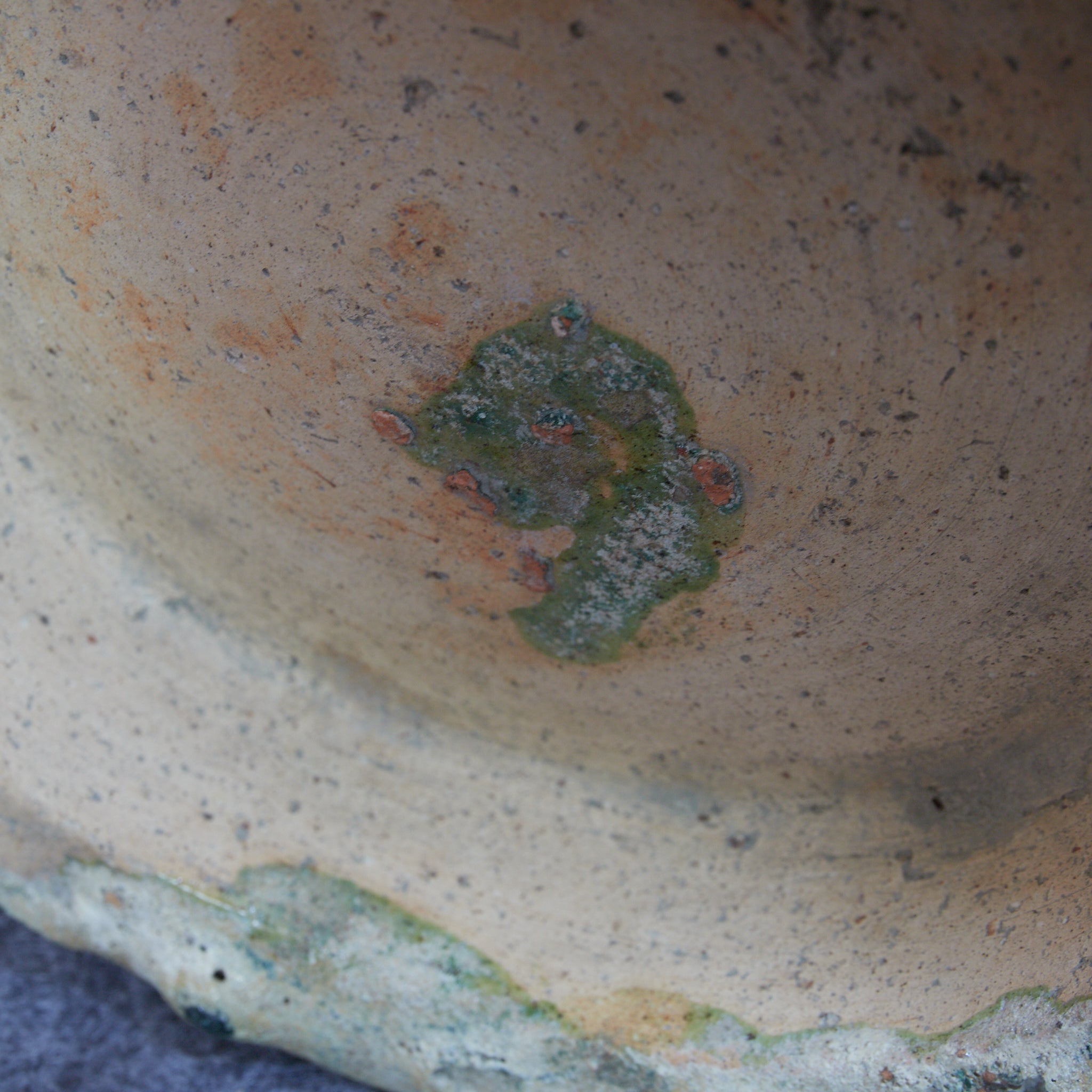 CERAMIC GRANARY, Iridescent green-glazed, unlidded