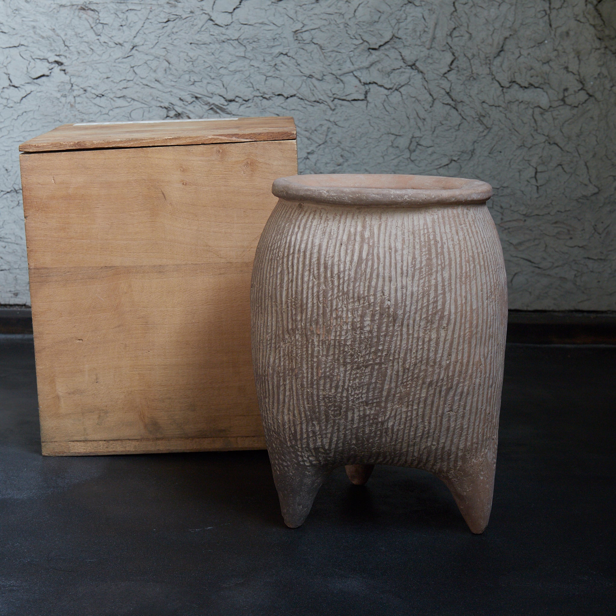 LI, Cuit rouge, Avec boîte en bois, Culture de Longshan du Shaanxi(2500–2000 av. J.-C.)