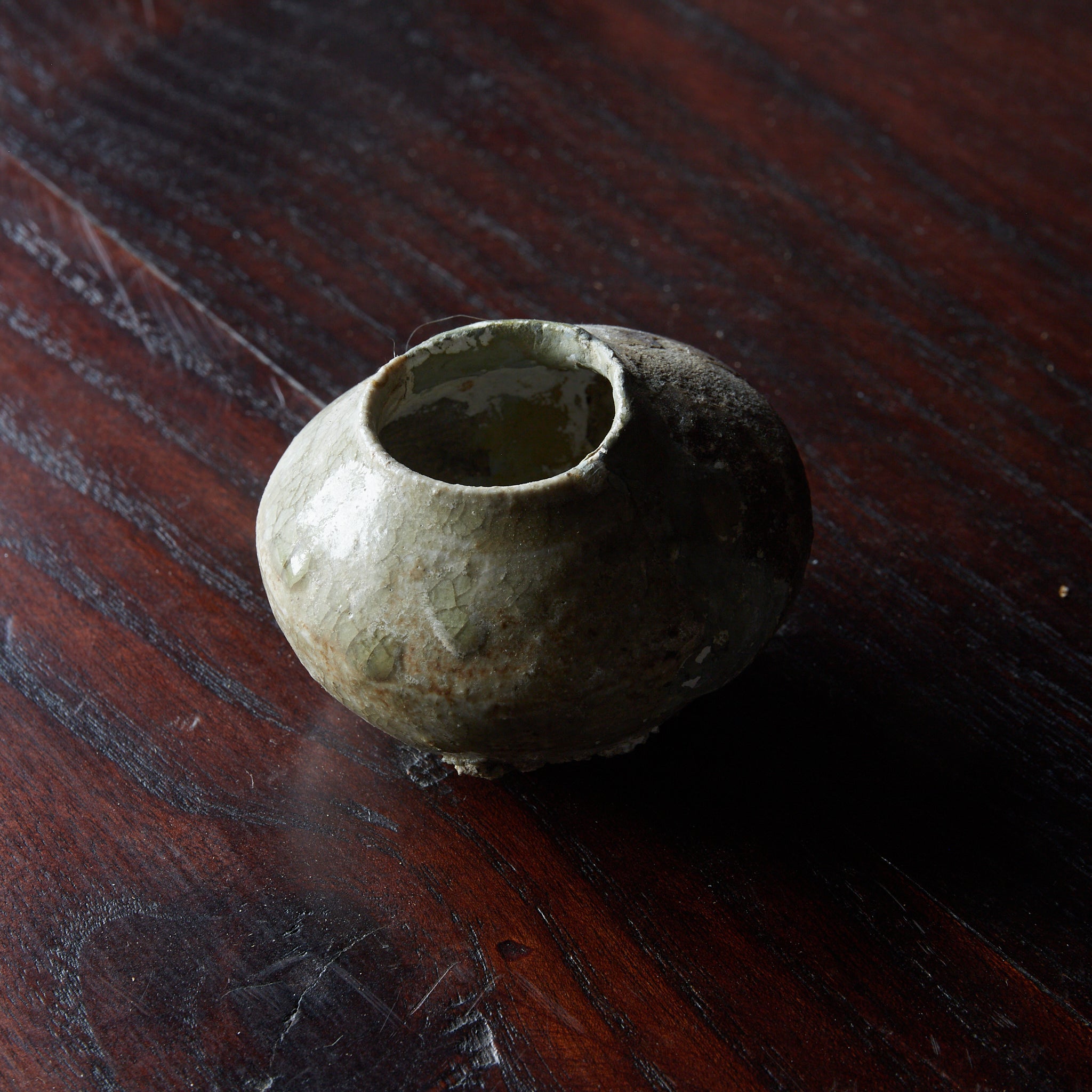 LIDDED BOX BASE, Ko-Seto, Kamakura Period(1185–1333CE)