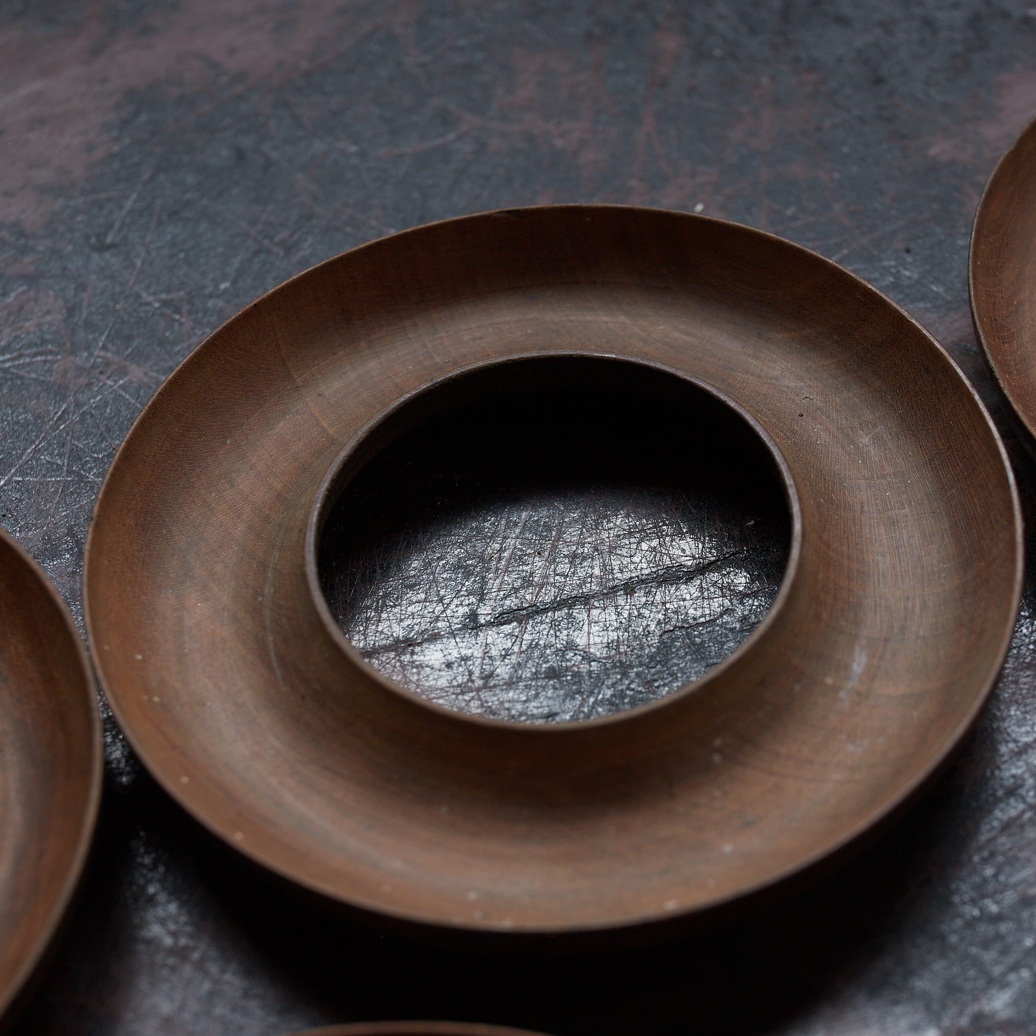 明治 古木地 環式茶托 5客揃(1868–1912CE)