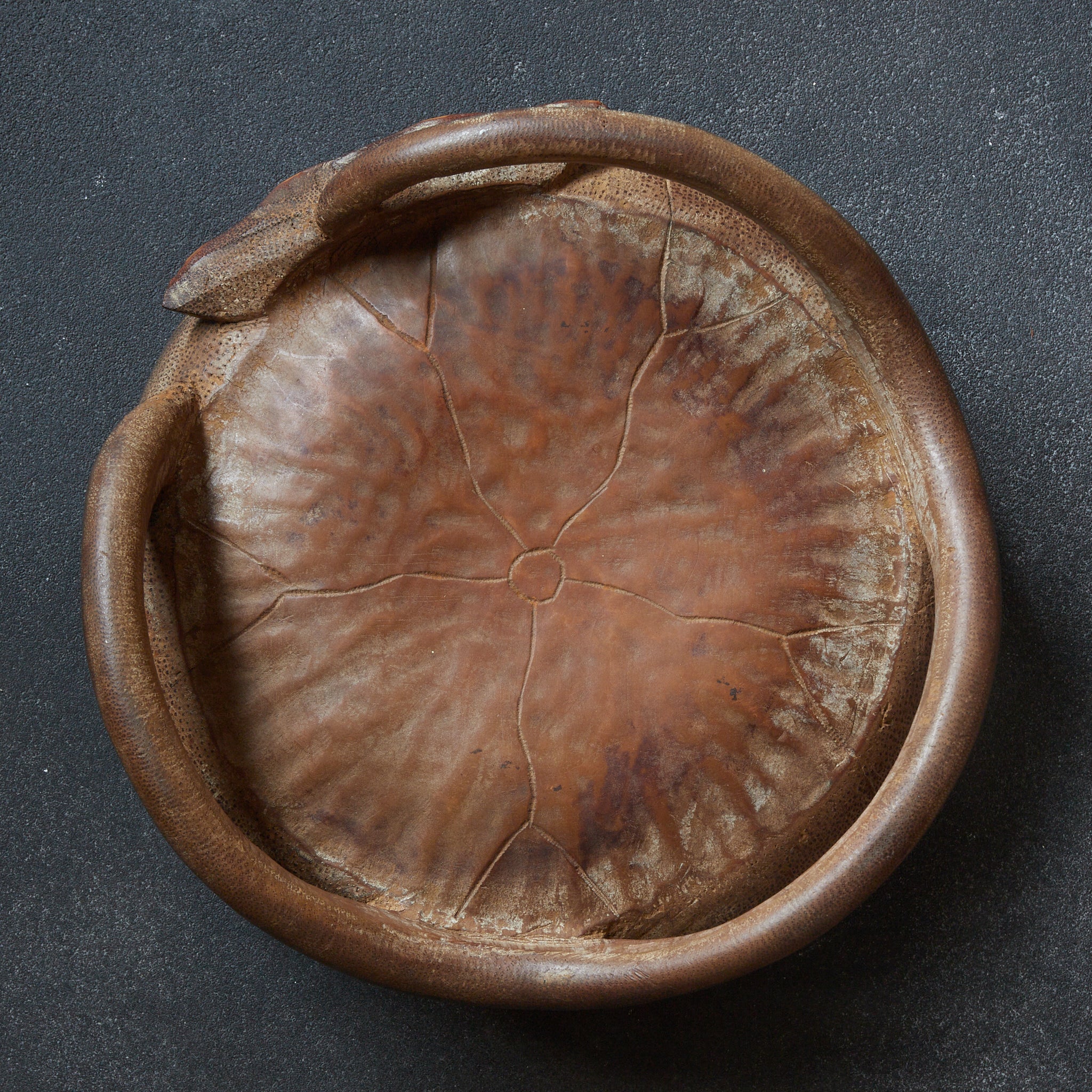 明治 古竹蓮花形菓子器 みたて建水 木箱付(1868–1912CE)
