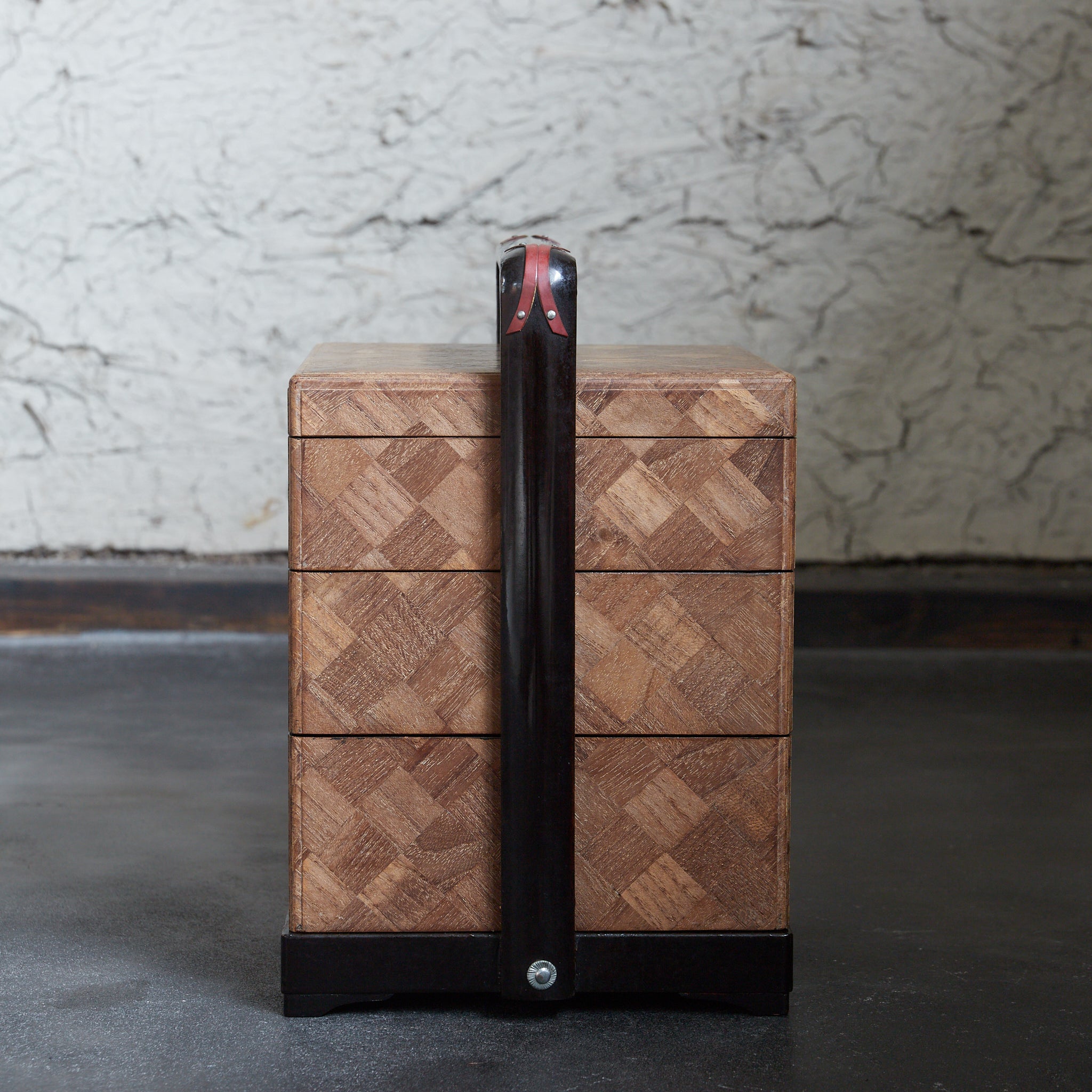 PARQUETRY-VENEERED TIERED SWEET BOX, Meiji Period(1868–1912CE)