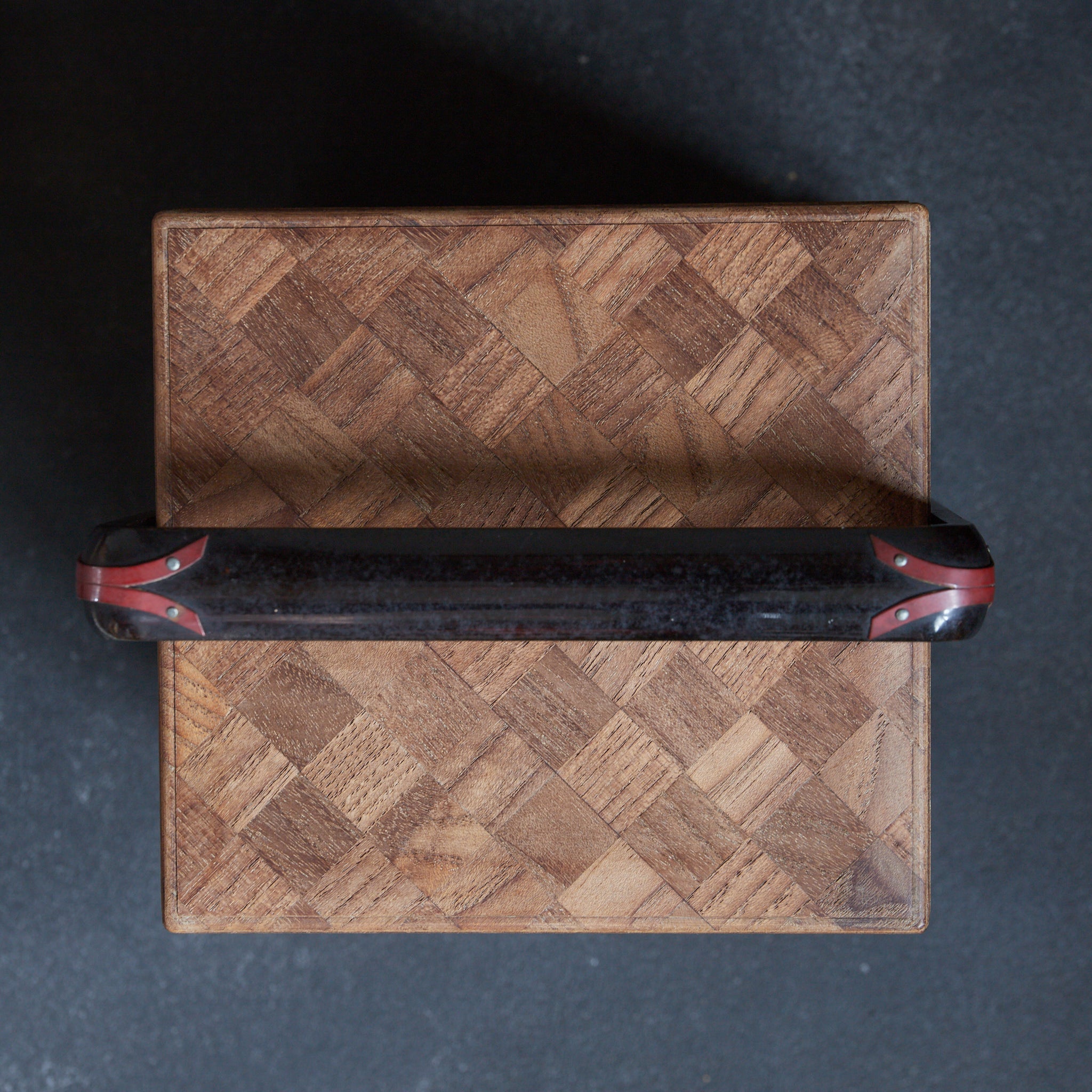 PARQUETRY-VENEERED TIERED SWEET BOX, Meiji Period(1868–1912CE)