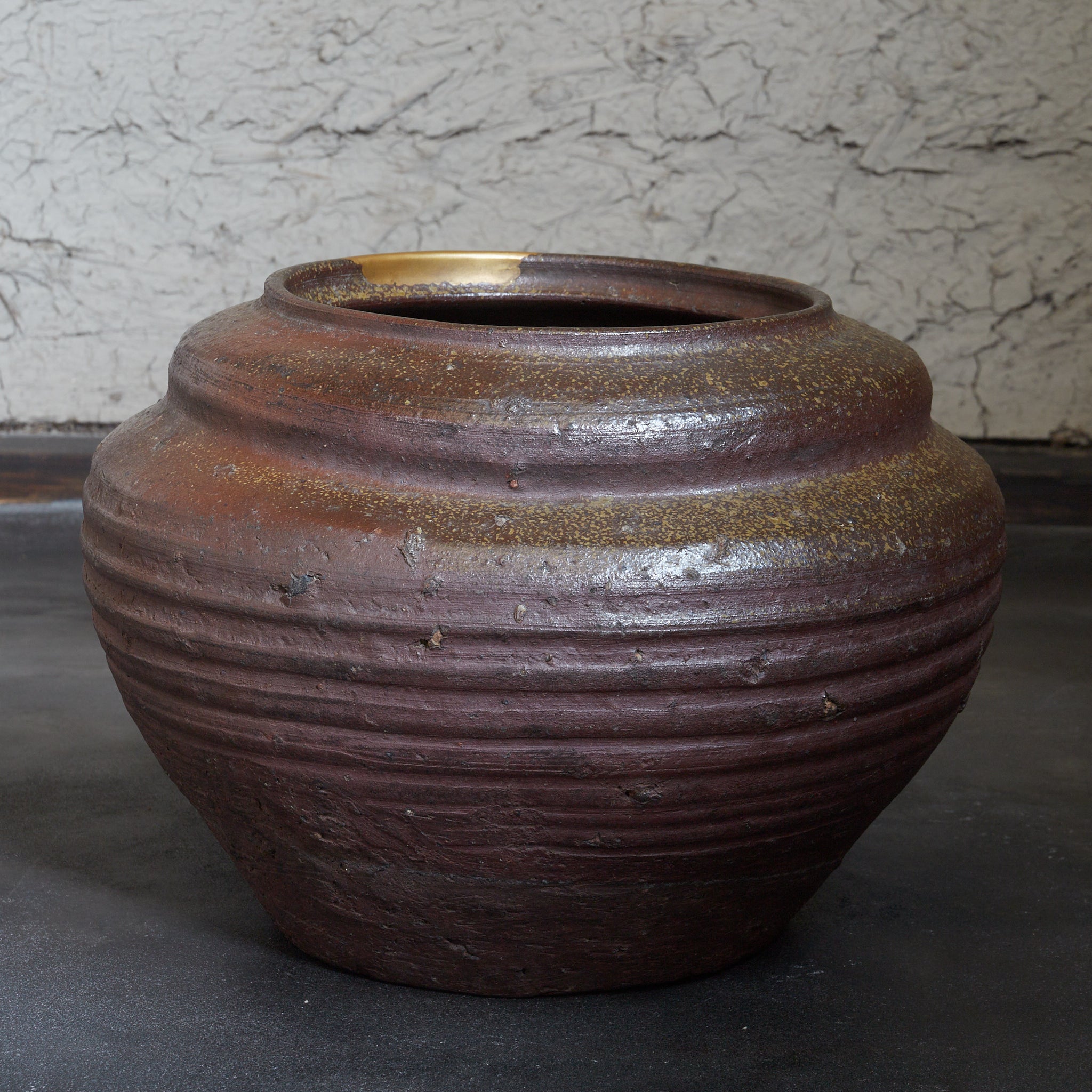江戸時代 古丹波 壺 水指 木箱付(1603–1867CE)