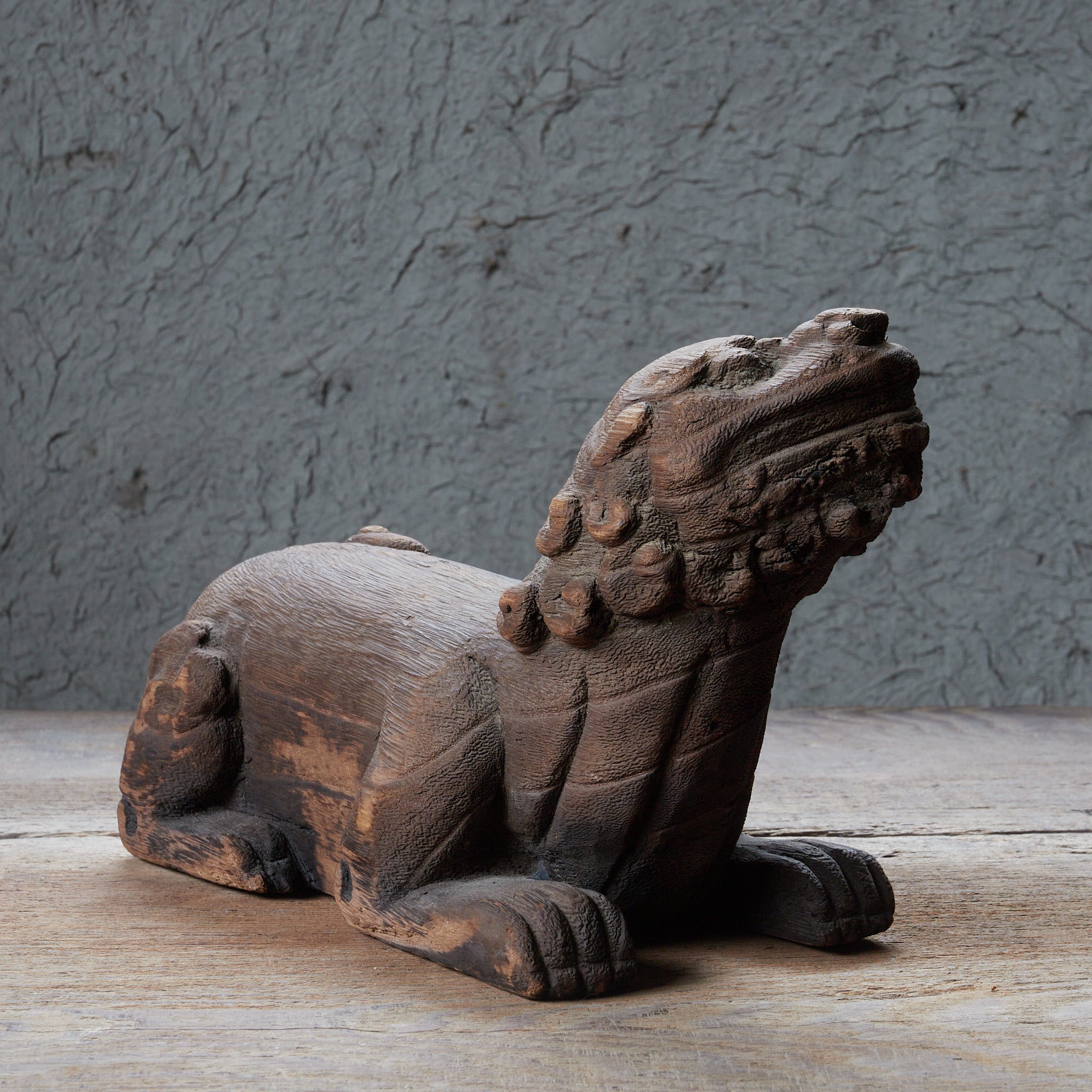 FIGURES DE LIONS A-UN EN BOIS, Paire, Dynastie Joseon (1392–1897 apr. J.-C.) | Image de détail 9
