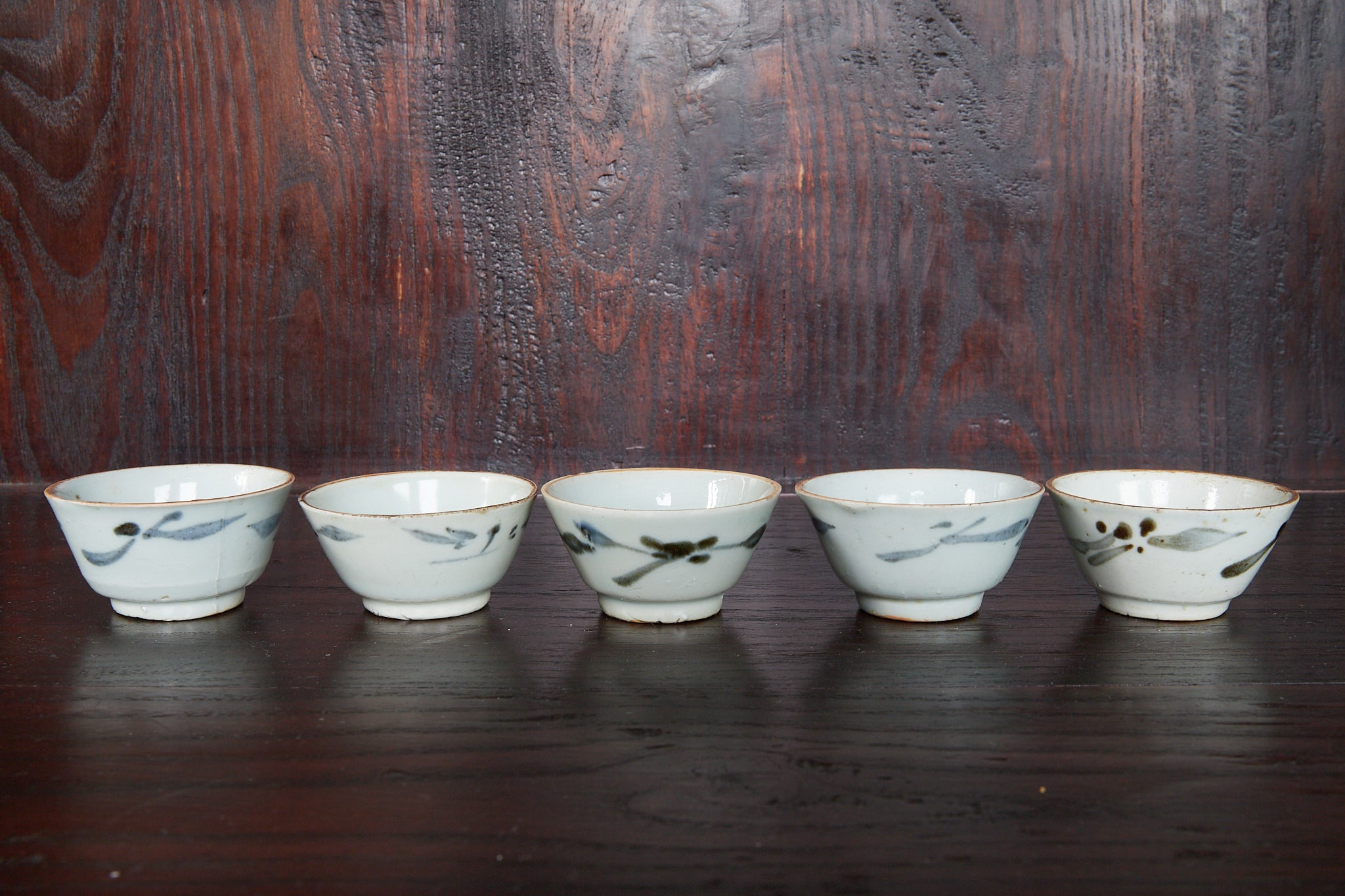 明代 古染付 草文煎茶碗 5客揃(1368–1644CE)|詳細画像5