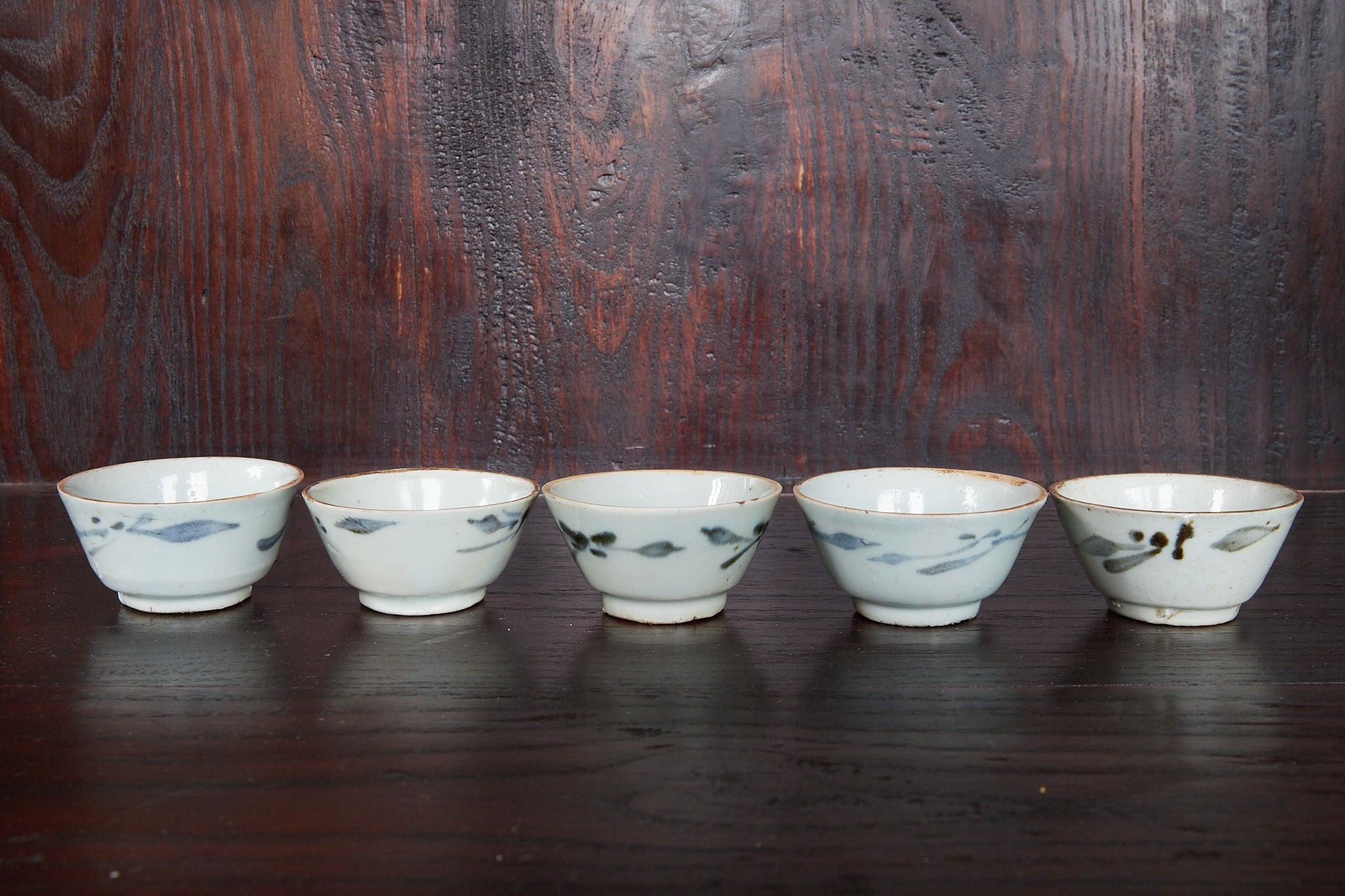 明代 古染付 草文煎茶碗 5客揃(1368–1644CE)|詳細画像10