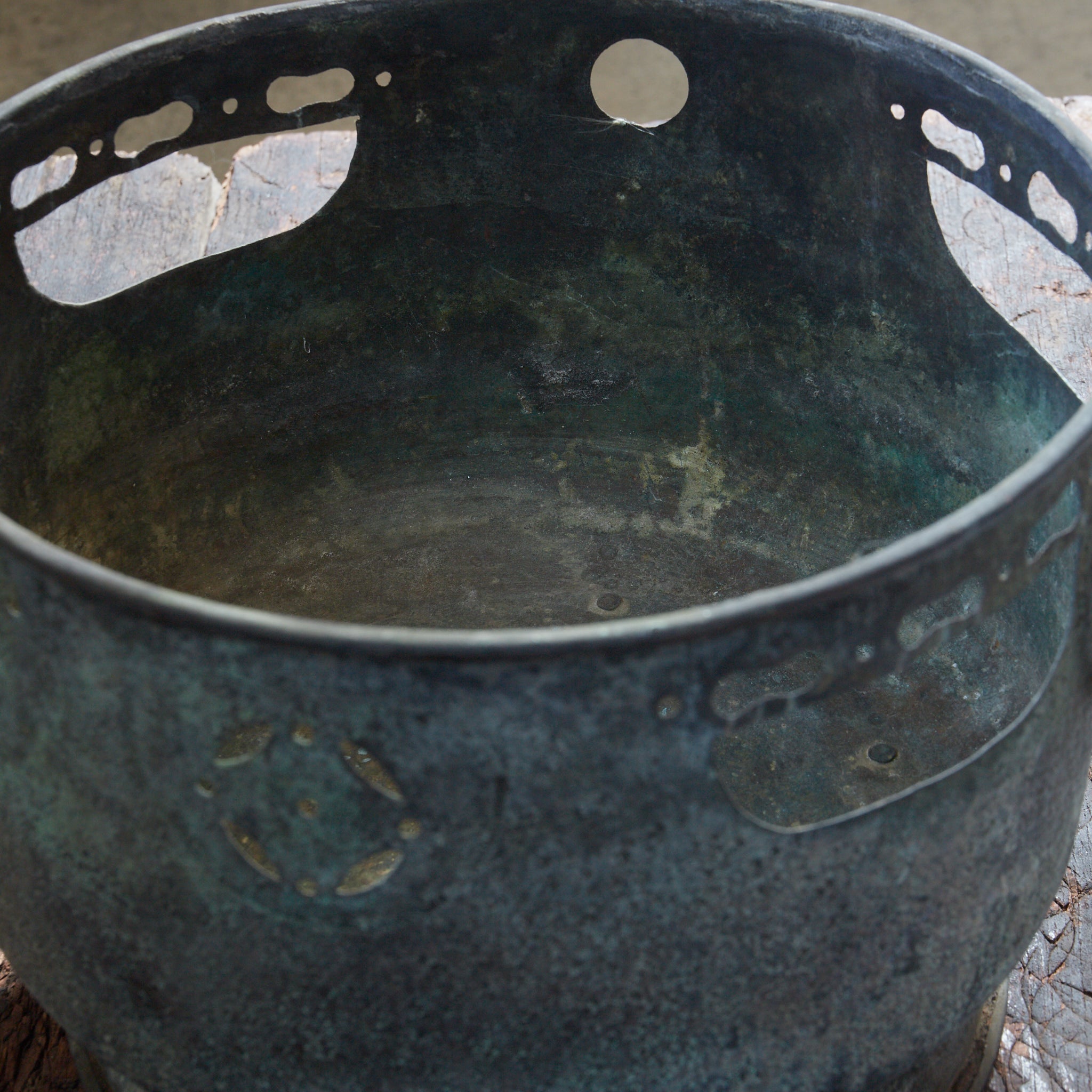 明治 古銅 四弁花文透彫瓶掛(1868–1912CE)|詳細画像26