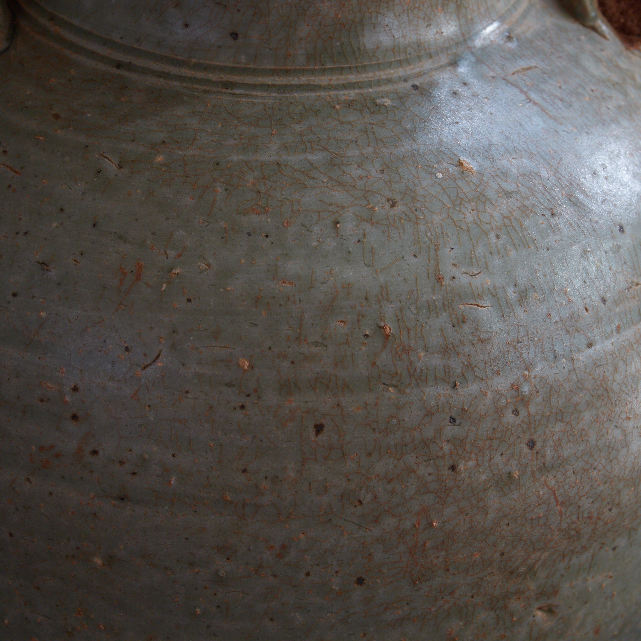 唐代 越州窯 青磁双耳盤口大瓶(618–907CE)|詳細画像35