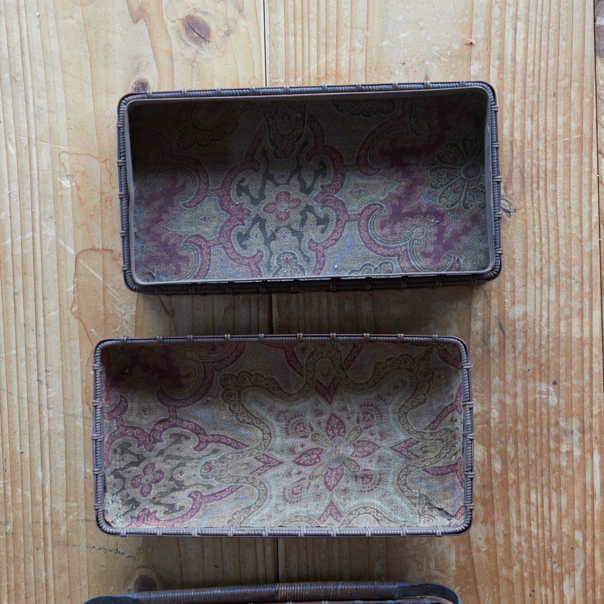 CESTA CON ASA DE BAMBÚ, Período Meiji–Taisho(1868–1926 d. C.)