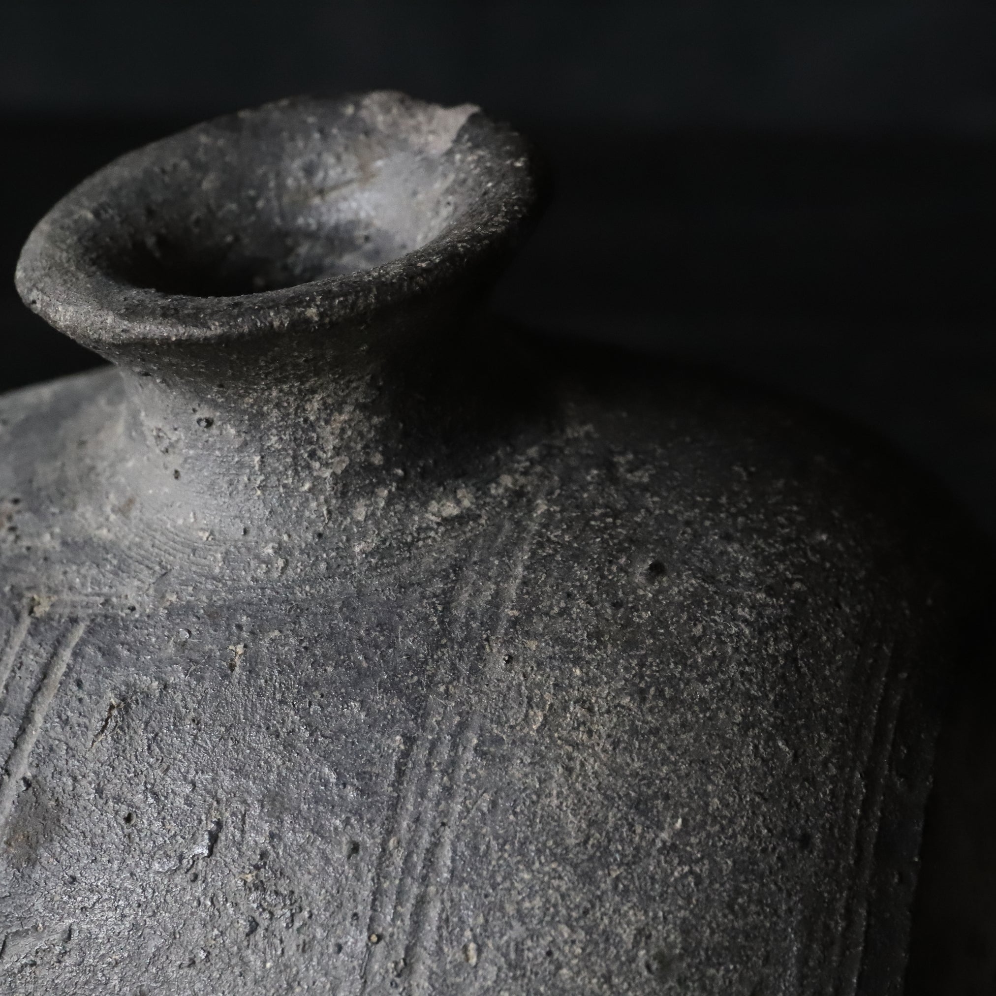 BARREL-SHAPED JAR, Sue Ware, Kofun Period(250-581CE)