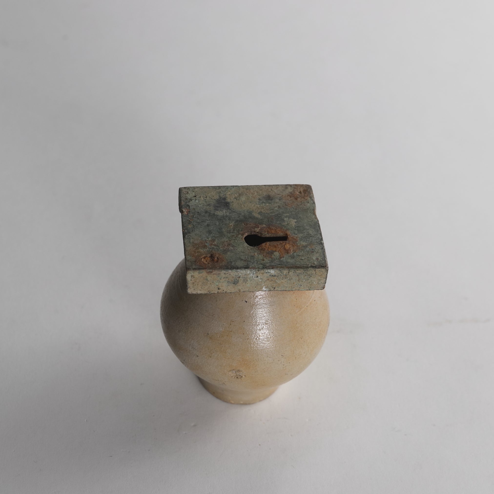 德國古董鹽釉小罐和鑰匙孔蓋板(近世, 西元16–19世紀)