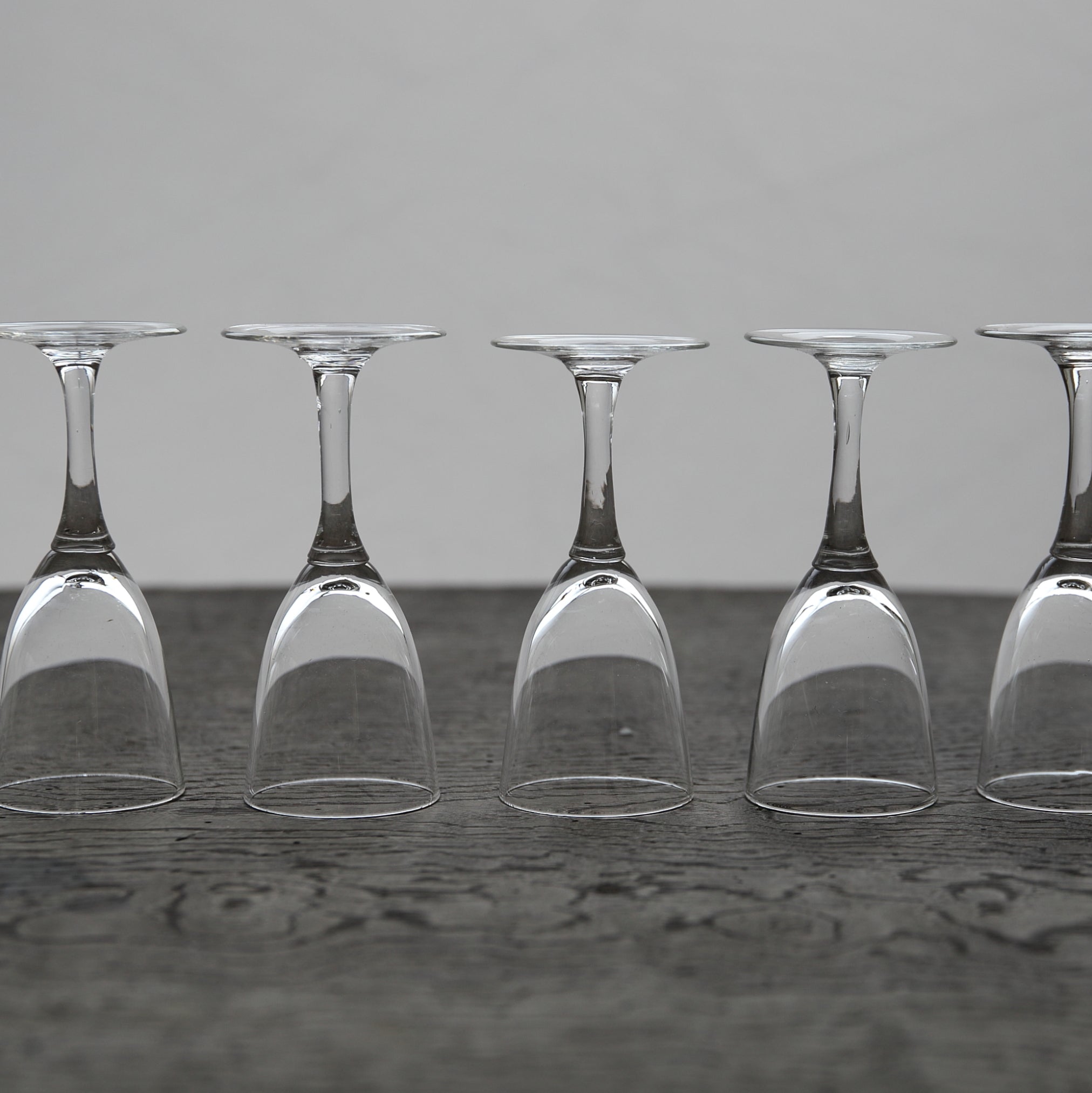 GLASS CUP, Set of 5, b, French Antique, Modern(19th–20th centuries)