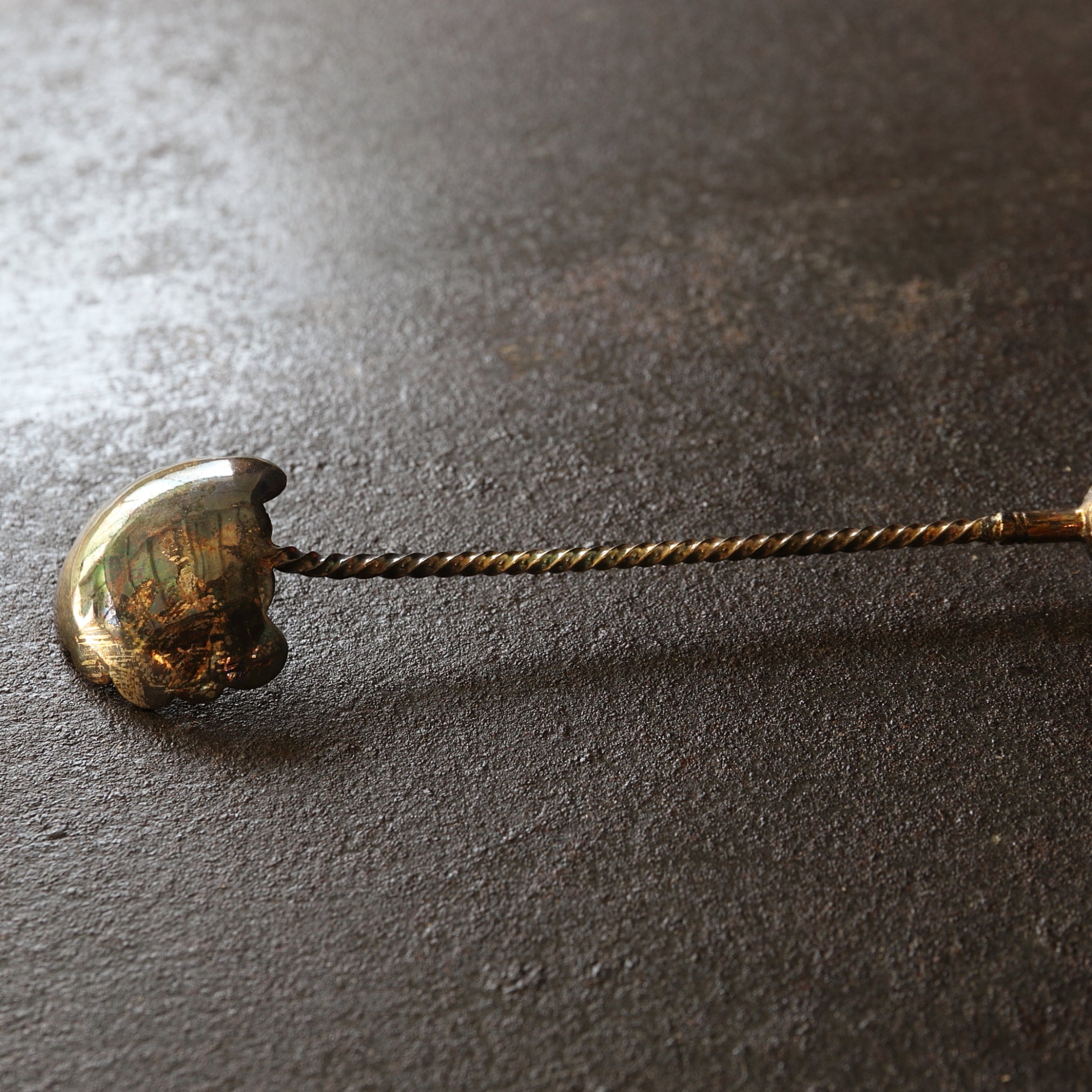 PURE SILVER BALL-TIPPED SPOON, 800 Silver, 800, French Antique, Early Modern Period(16th–19th centuries)