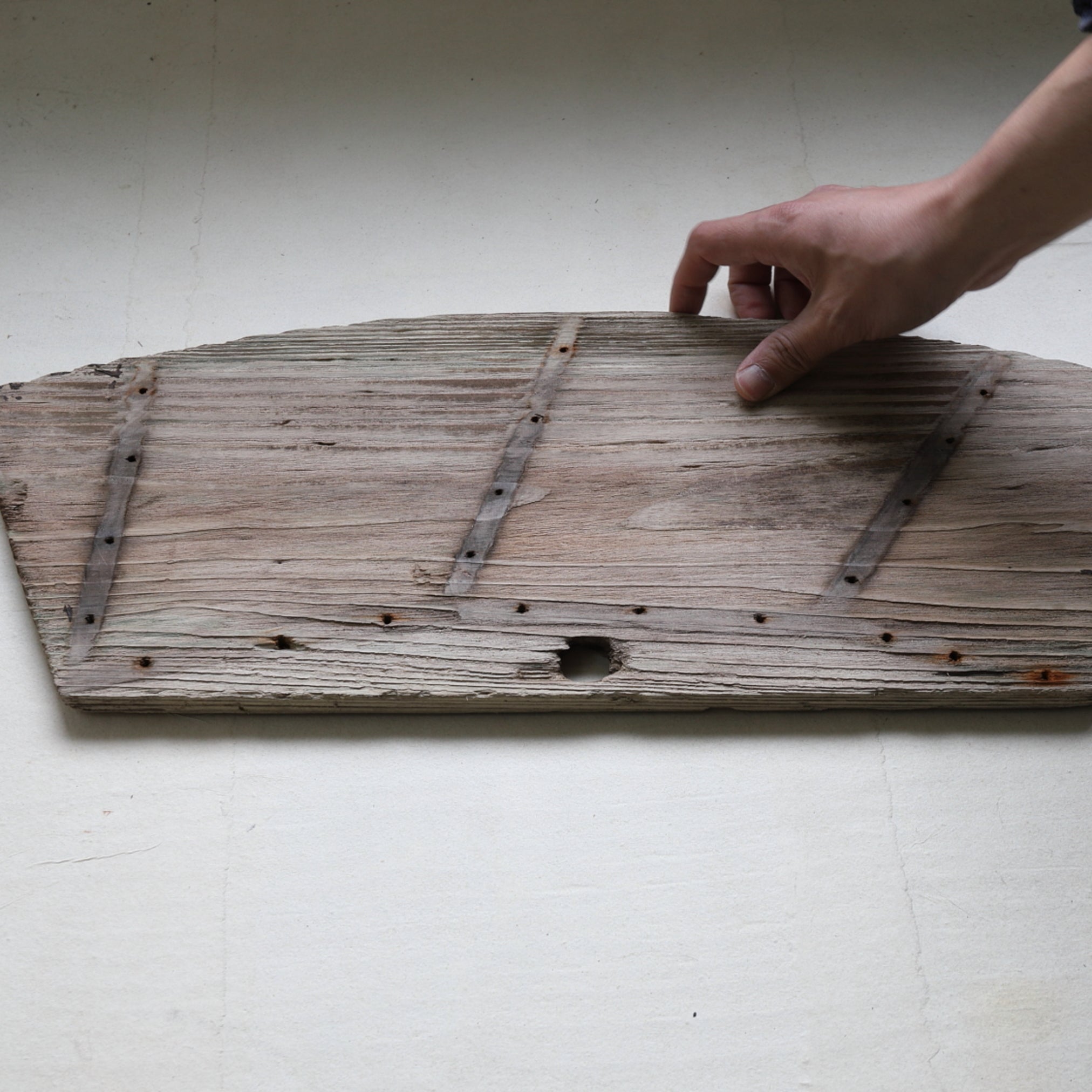 OLD WATER WHEEL BOARD, Antique Material, a1, Meiji Period(1868–1912CE)