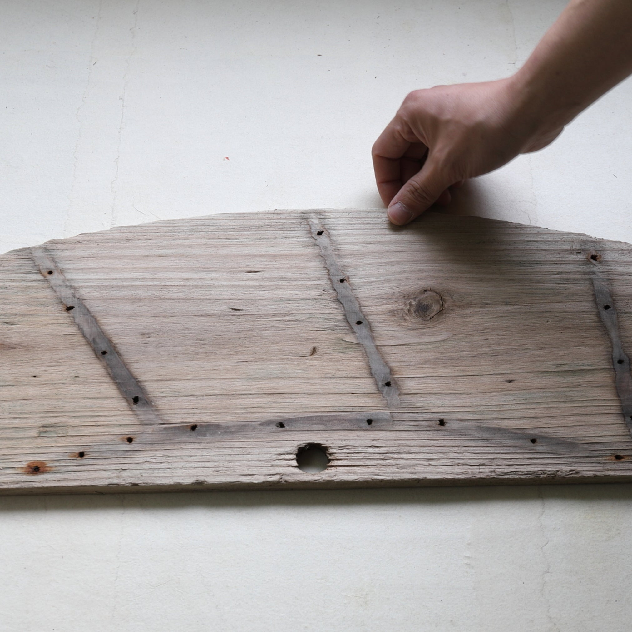 OLD WATER WHEEL BOARD, Antique Material, a5, Meiji Period(1868–1912CE)