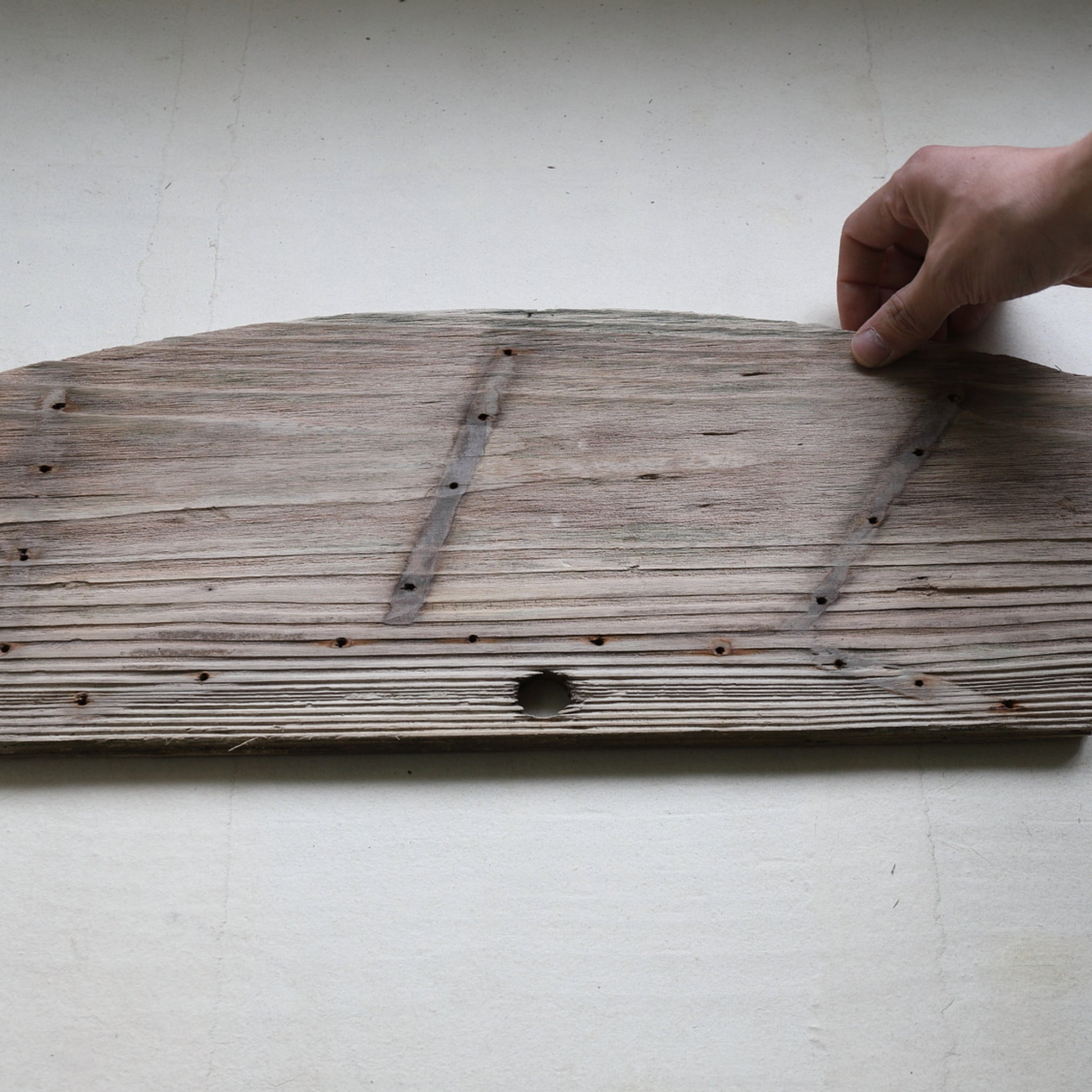 OLD WATER WHEEL BOARD, Antique Material, a6, Meiji Period(1868–1912CE)