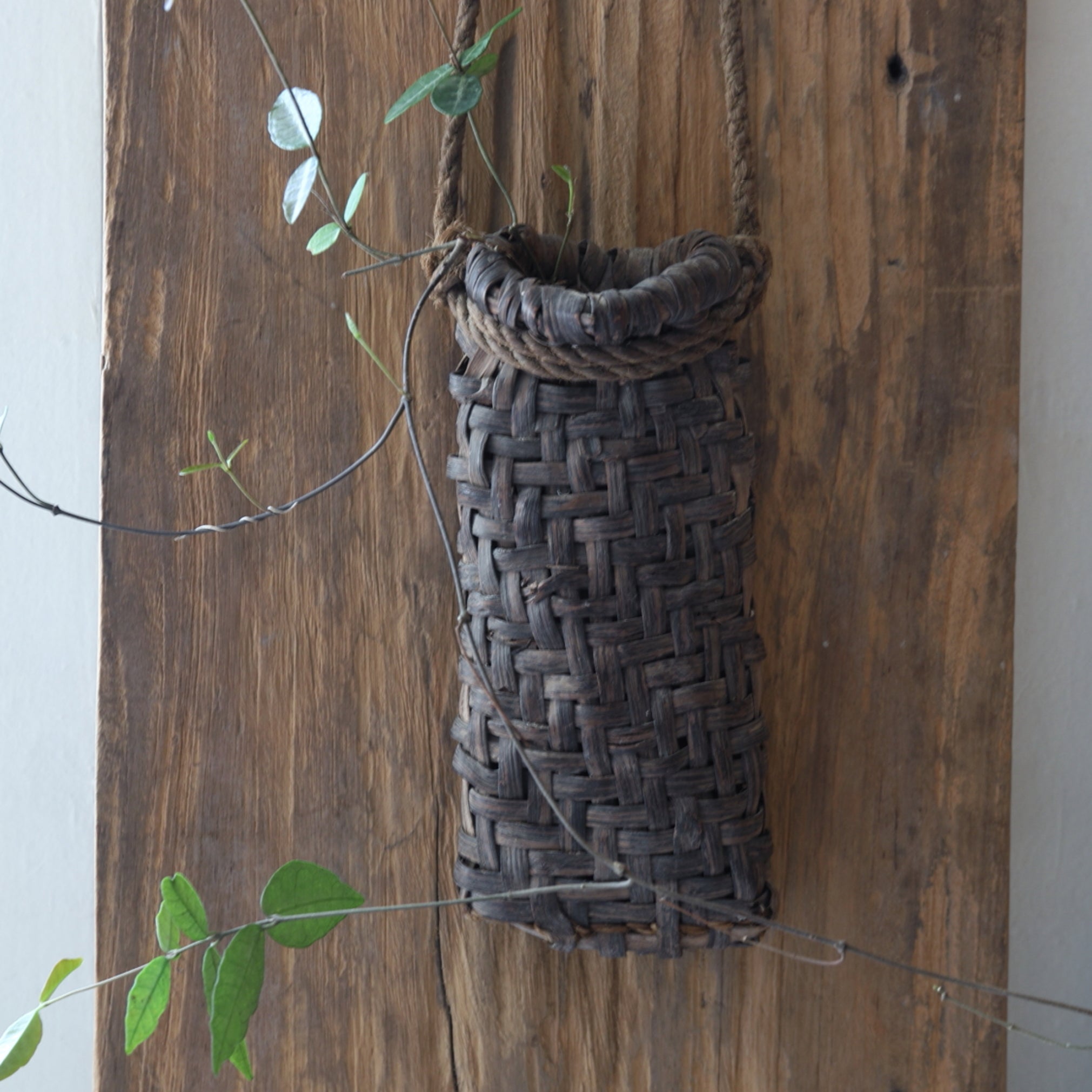 WILD GRAPE HANGING FLOWER VASE, Mingei
