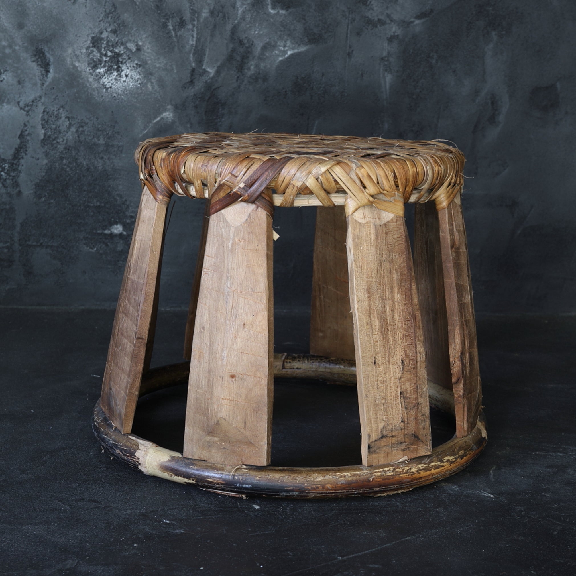 TABURETE BAJO DE BAMBÚ TEJIDO, Yao, c4, Edad Moderna Temprana(Siglos XVI–XIX)