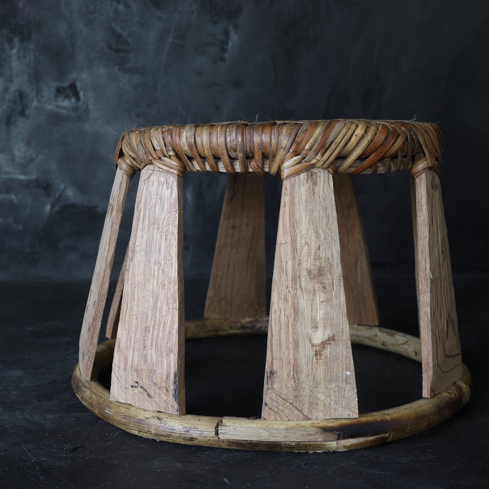 TABURETE BAJO DE BAMBÚ TEJIDO, Yao, c1, Edad Moderna Temprana(Siglos XVI–XIX)